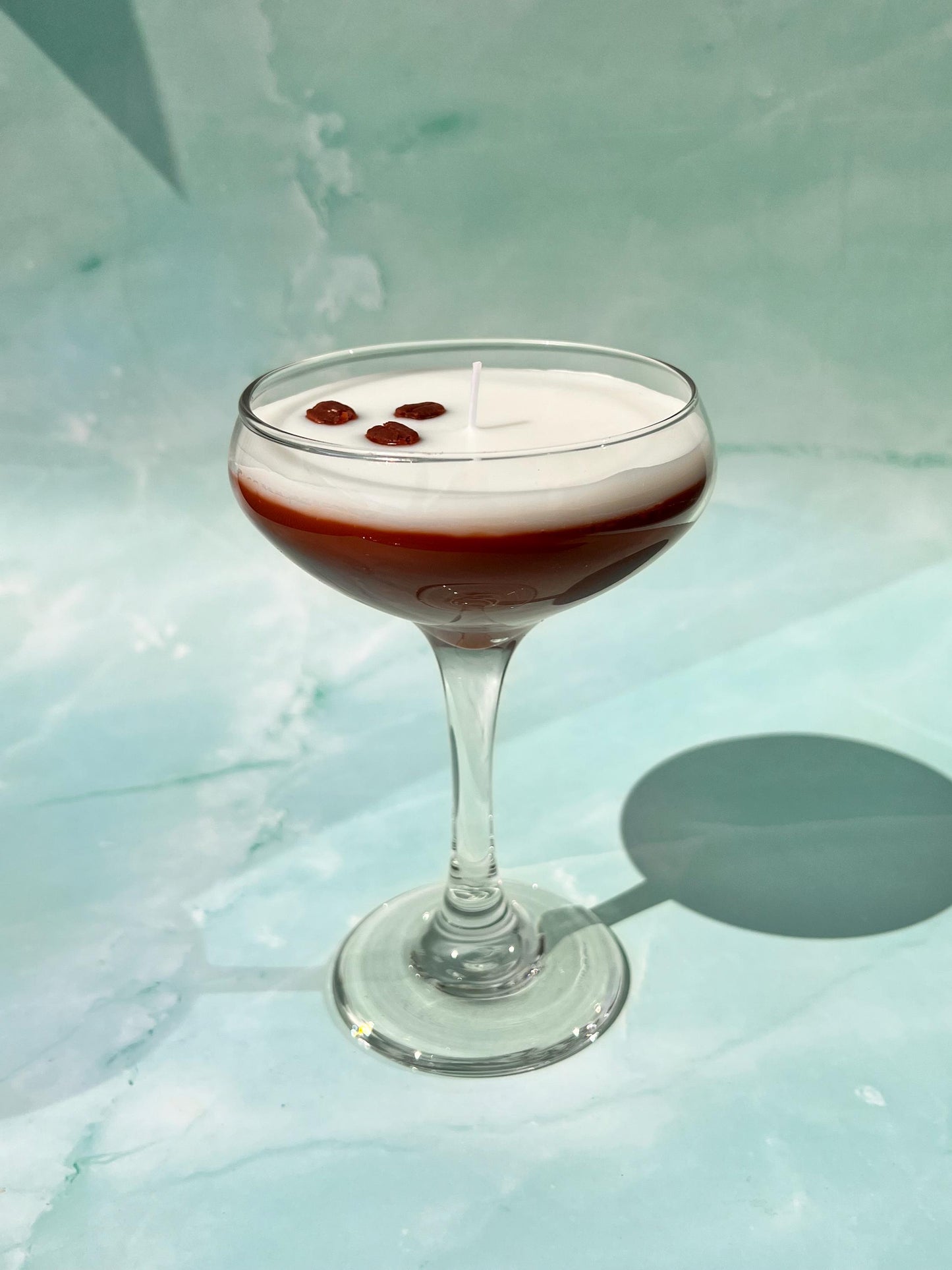 Espresso Martini Candle Tall Stem Coupe Glass Realistic