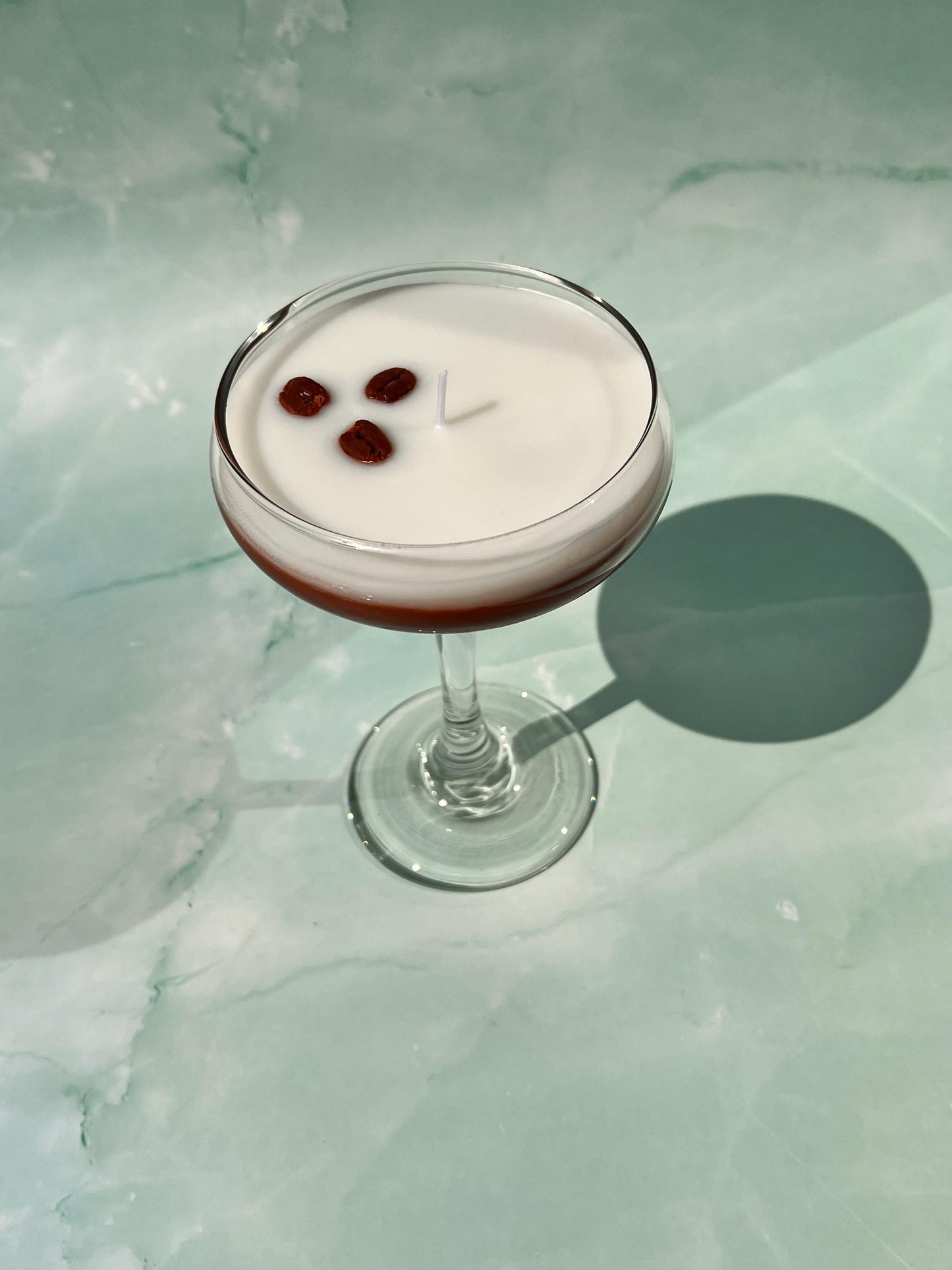 Espresso Martini Candle Tall Stem Coupe Glass Realistic