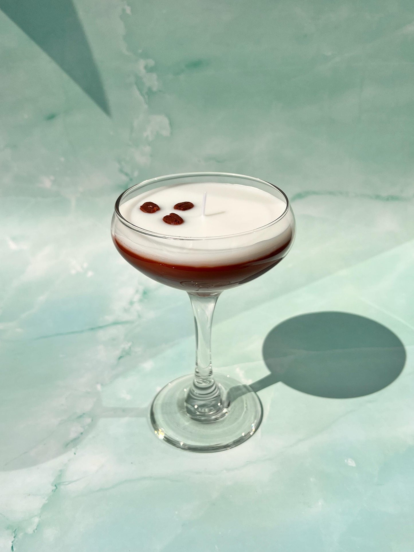 Espresso Martini Candle Tall Stem Coupe Glass Realistic
