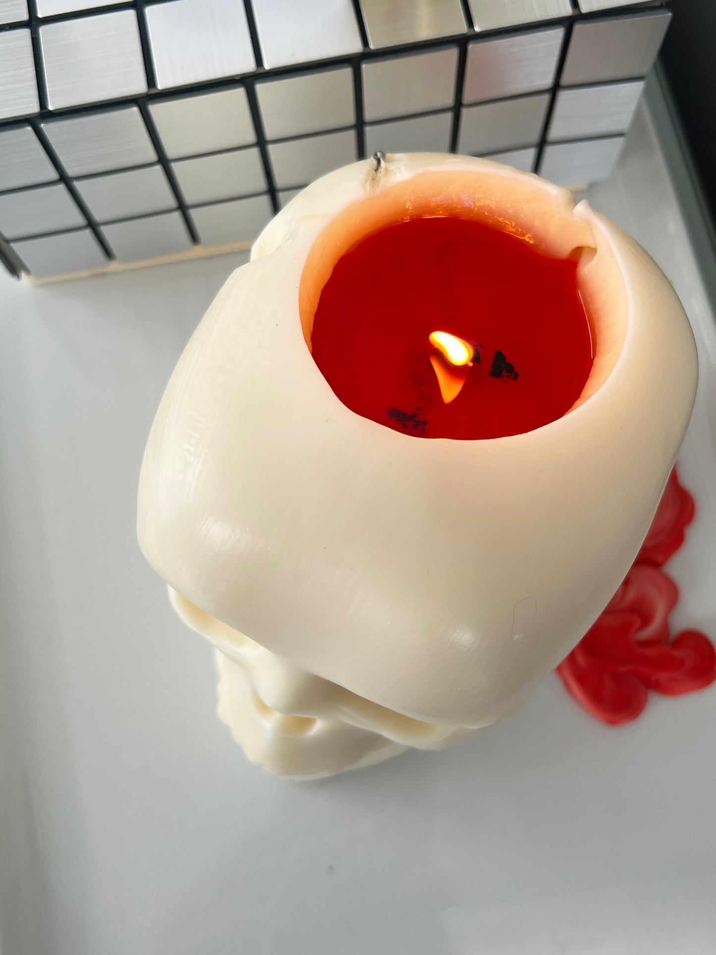 Giant Life-Sized Bleeding Skull Candle
