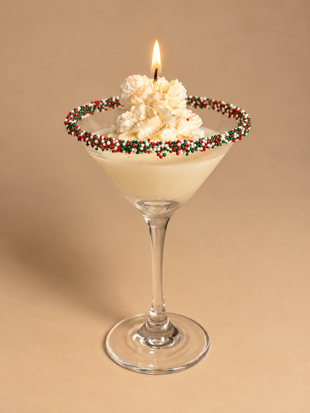 Candy Cane Martini Candle | Peppermint Christmas Candle | Holiday Cocktail Candle | Candy Cane Candle | Christmas Gift | Festive Decor