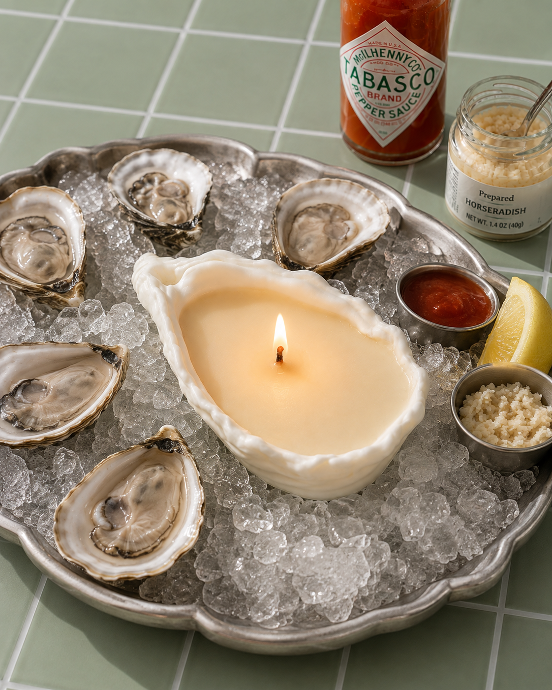Oyster Shell Candle | Coastal Decor Candle | Hand Poured Coconut Wax | Beach House Gift | Nautical Home Decor | Ocean Lover Gift