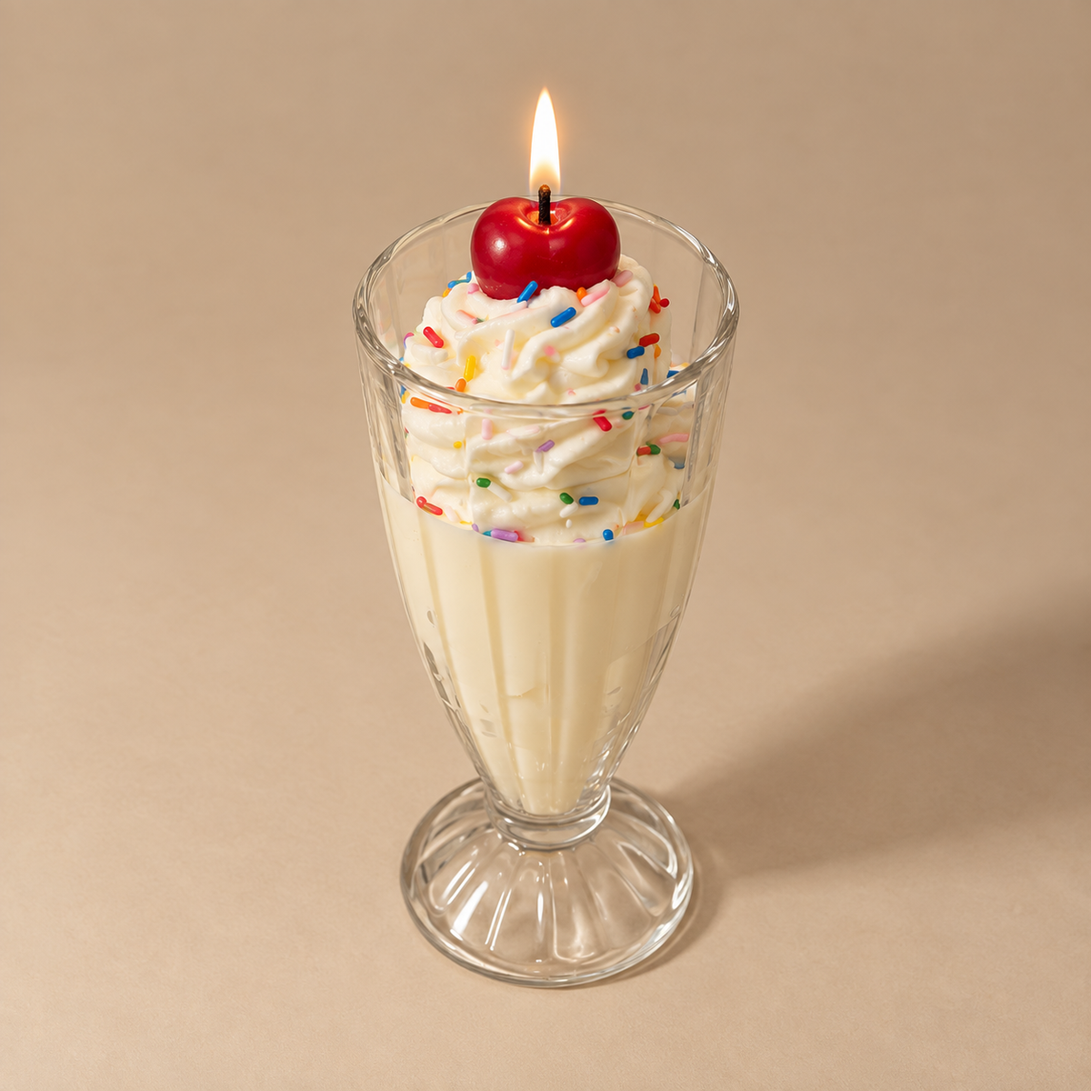 Vanilla Cherry Milkshake Candle | Birthday Cake Scented Candle | Retro Milkshake Candle | Food Candle | Dessert Candle | Unique Gift