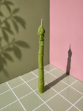 Asparagus Pillar Beeswax Candle – Handmade Botanical Candle | Natural Beeswax Decor | Vegetable-Inspired Candle | Unique Gift Idea