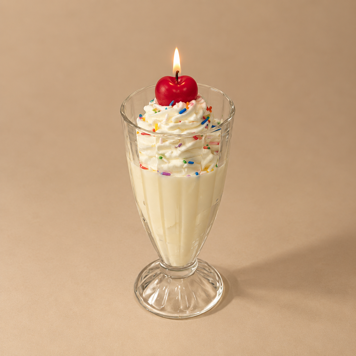 Vanilla Cherry Milkshake Candle | Birthday Cake Scented Candle | Retro Milkshake Candle | Food Candle | Dessert Candle | Unique Gift