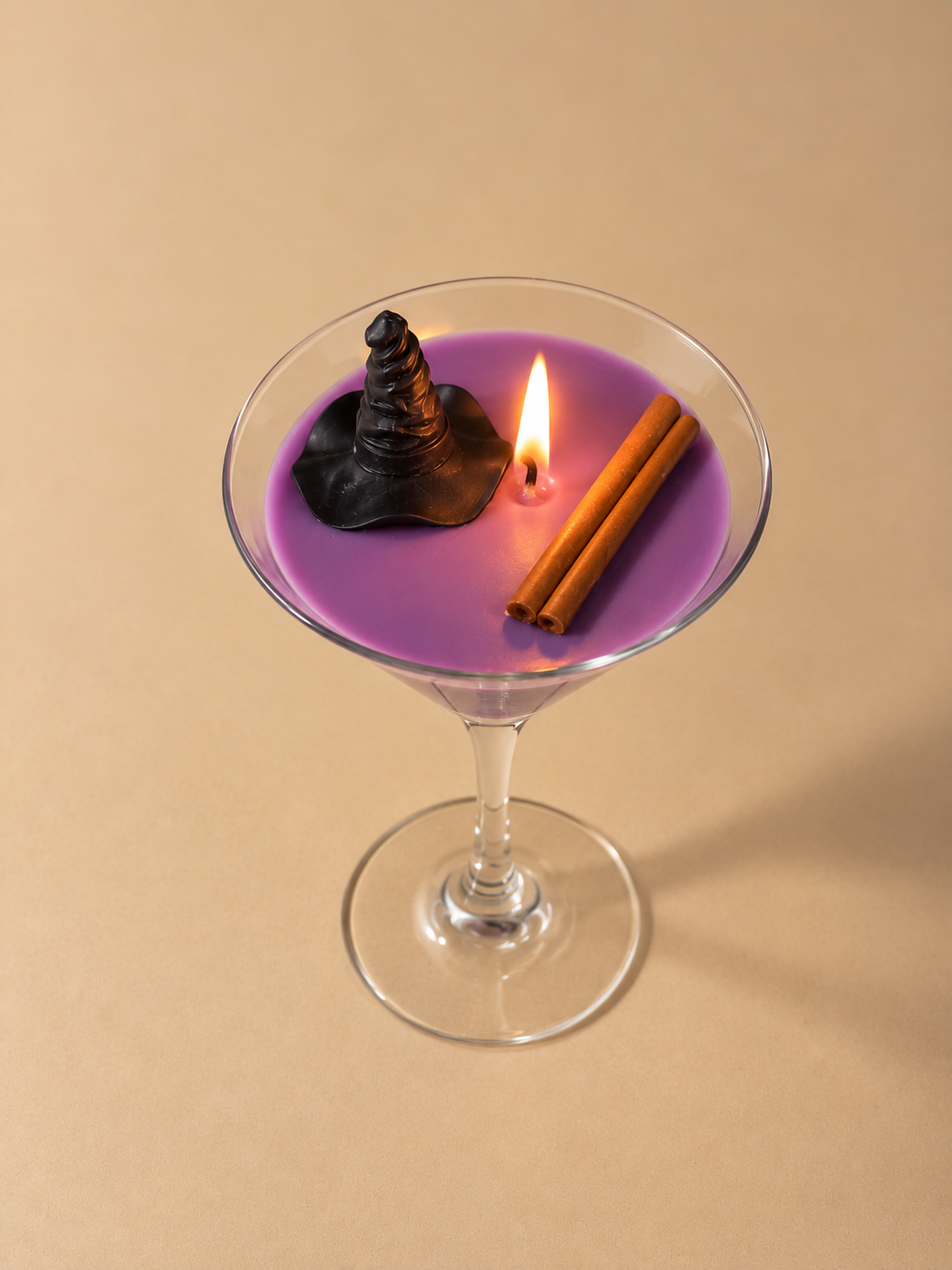 Witch’s Broomstick Martini Candle | Purple Halloween Candle | Pumpkin Caramel Candle | Witch Candle | Spooky Cocktail Candle | Fall Decor
