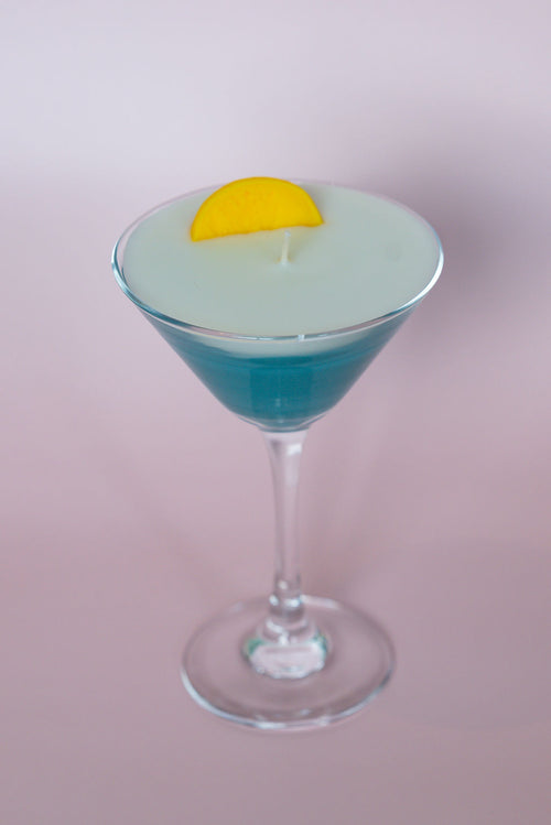 Blue Devil Martini Candle