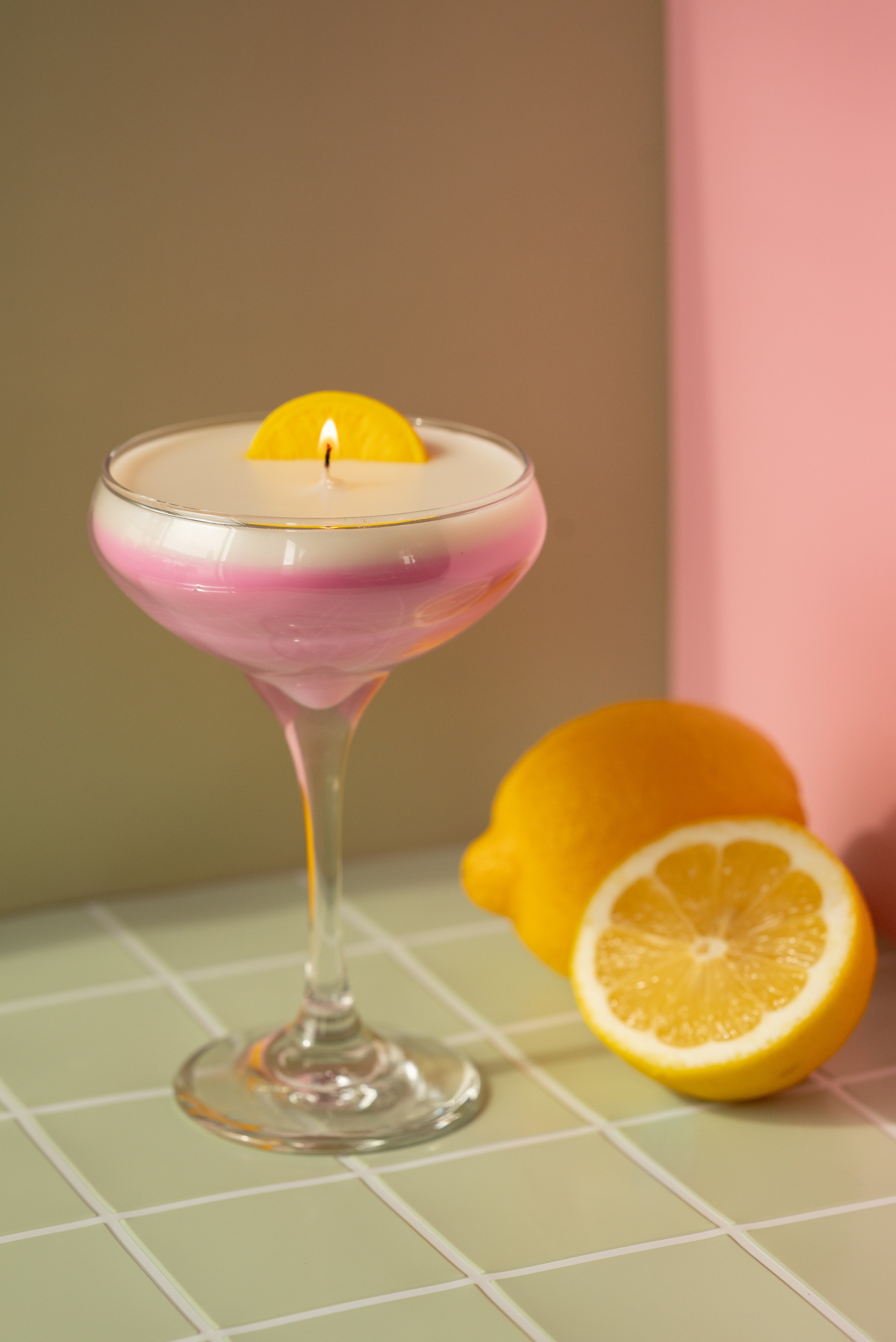 Pink Lady Martini Candle