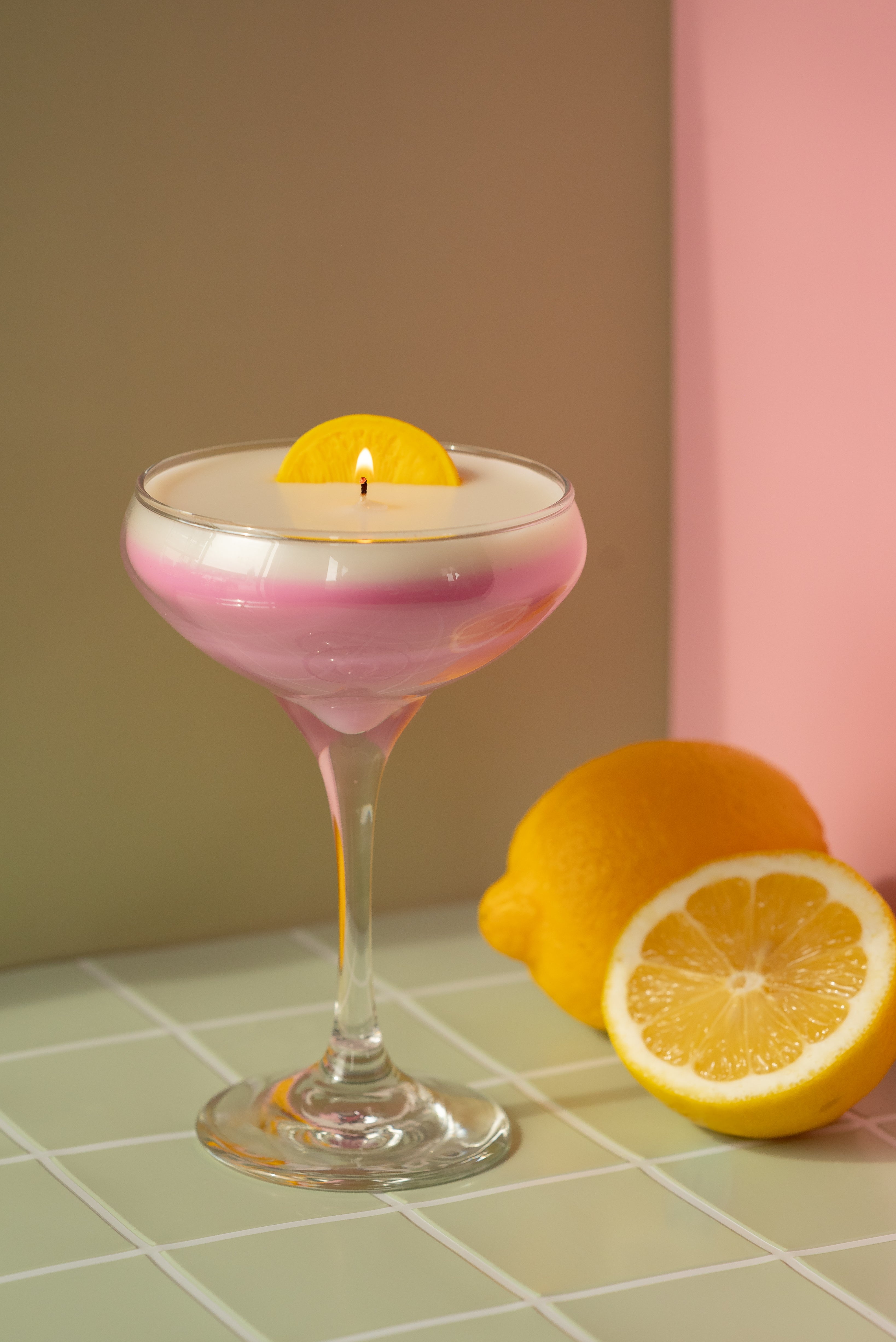 Pink Lady Martini Candle