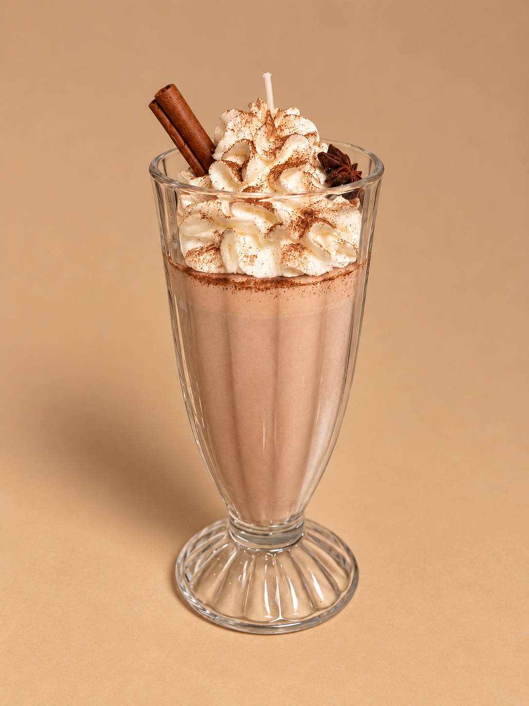 Chai Latte Milkshake Candle | Chai Scented Candle | 12 oz Retro Milkshake Glass | Food Candle | Cozy Fall Candle | Unique Gift