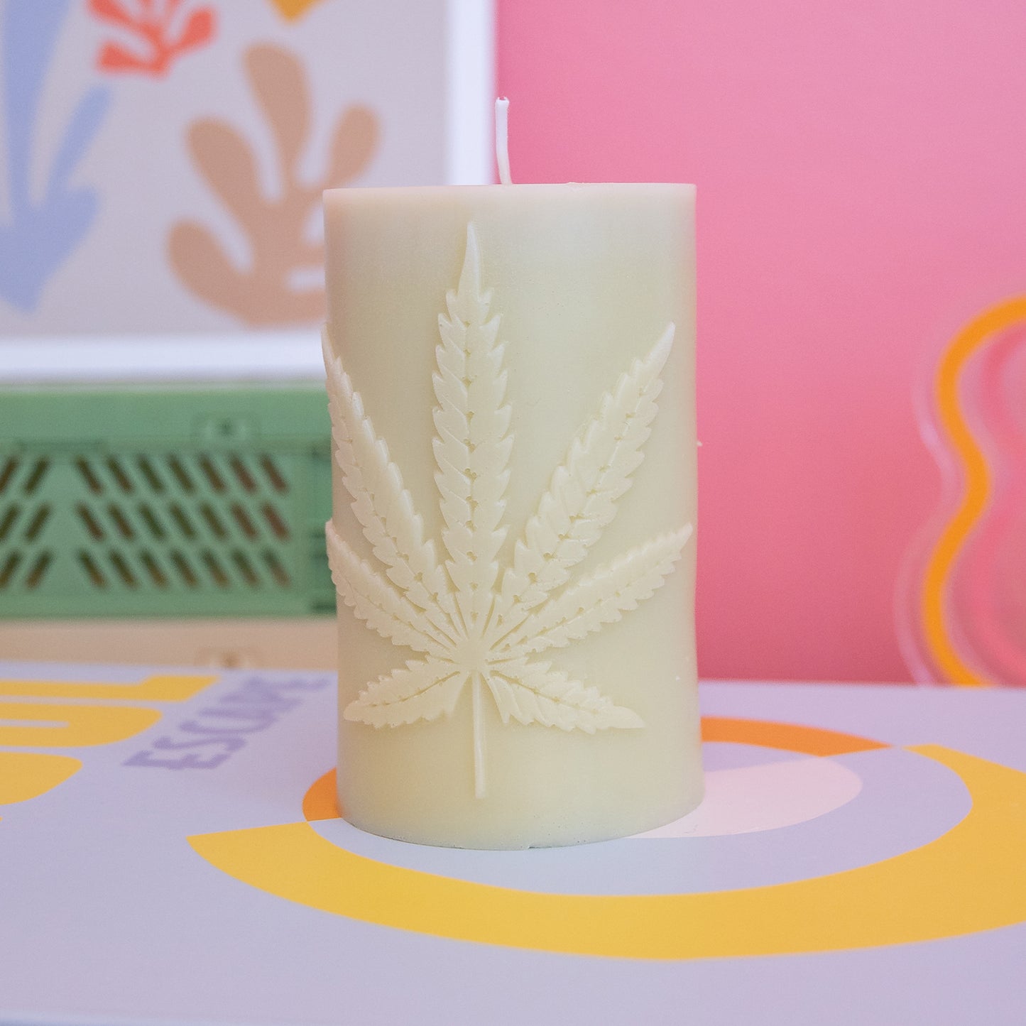 Marijuana Leaf Candle