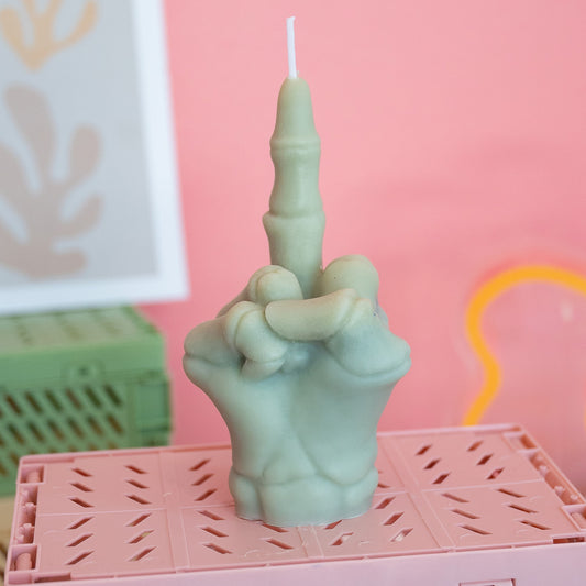 Skeleton Middle Finger Candle