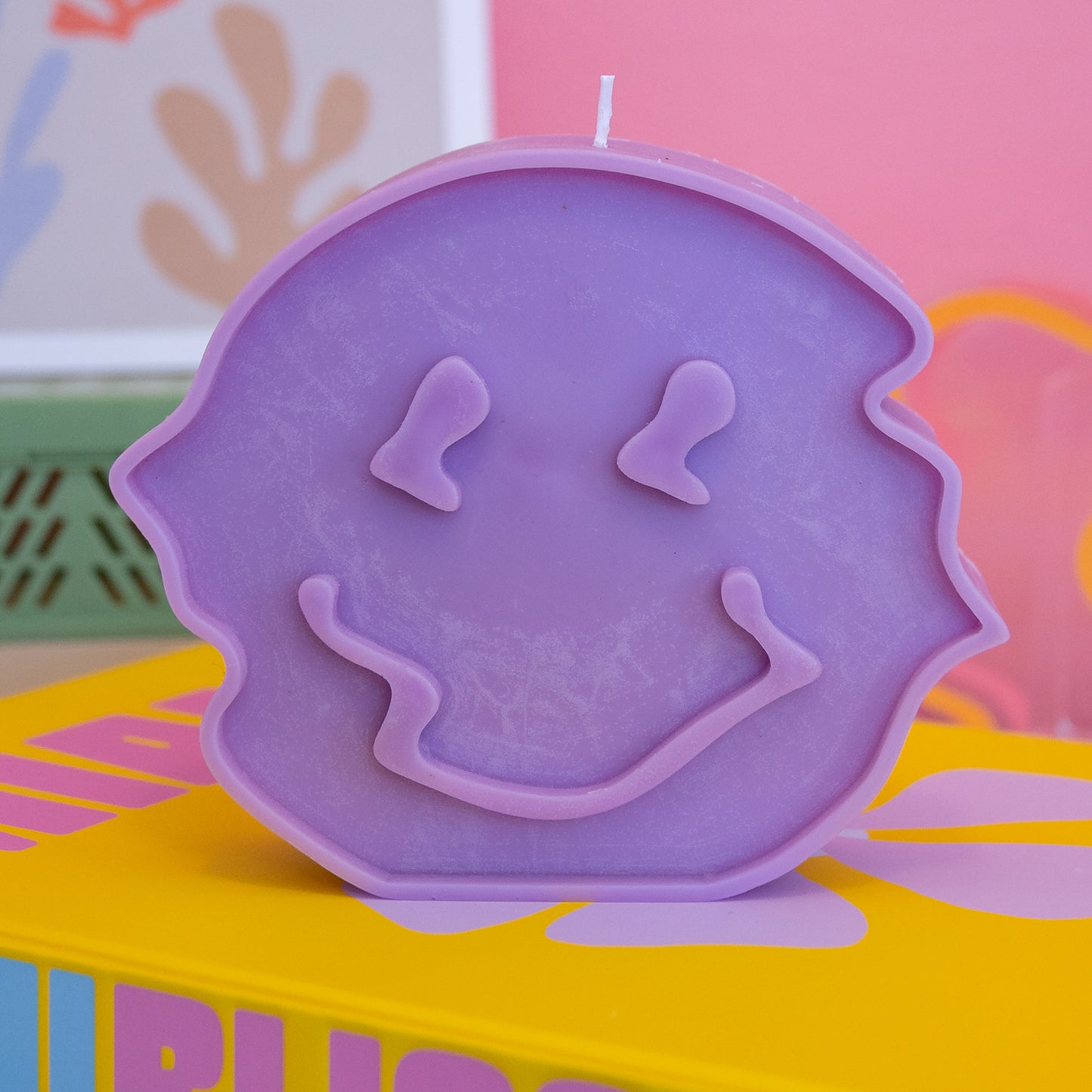 Goofy Smiley Face Candle