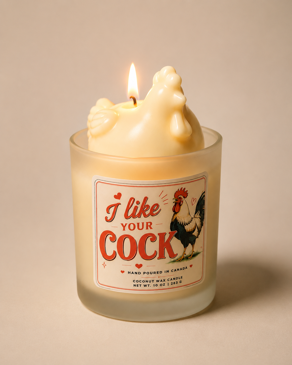 Funny Rooster Candle, I Like Your Cock Candle, Chicken Candle, Funny Gag Gift, 10 oz Coconut Wax Candle, Farmhouse Gift, Adult Humor Gift
