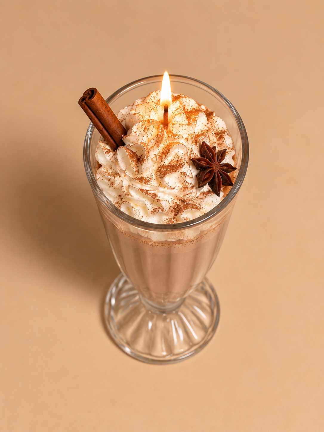 Chai Latte Milkshake Candle | Chai Scented Candle | 12 oz Retro Milkshake Glass | Food Candle | Cozy Fall Candle | Unique Gift