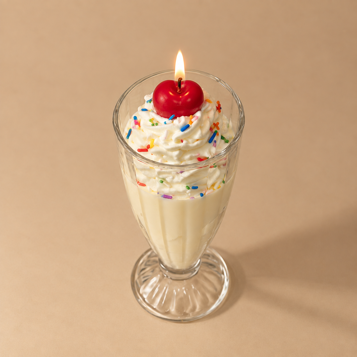Vanilla Cherry Milkshake Candle | Birthday Cake Scented Candle | Retro Milkshake Candle | Food Candle | Dessert Candle | Unique Gift