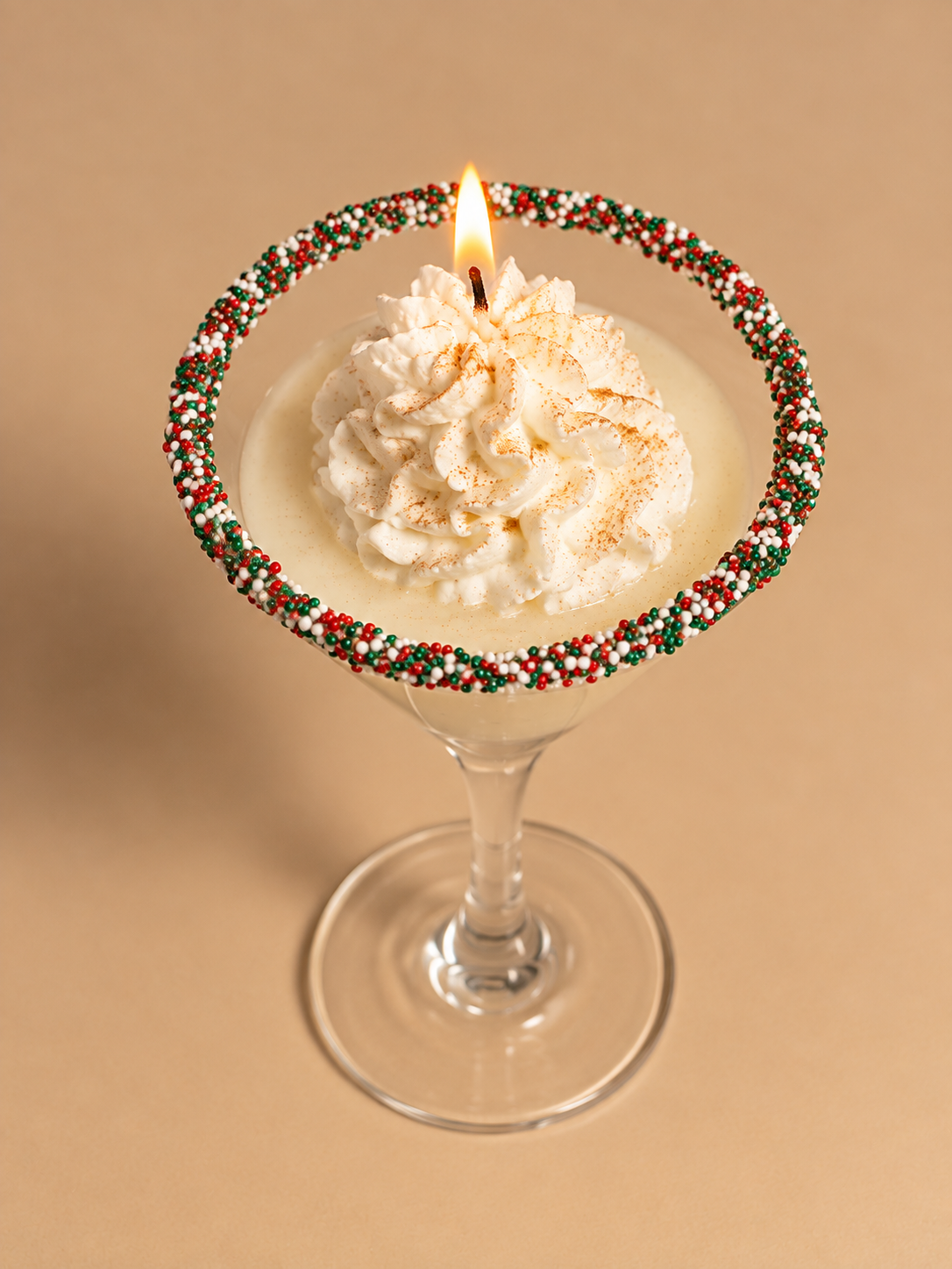 Candy Cane Martini Candle | Peppermint Christmas Candle | Holiday Cocktail Candle | Candy Cane Candle | Christmas Gift | Festive Decor