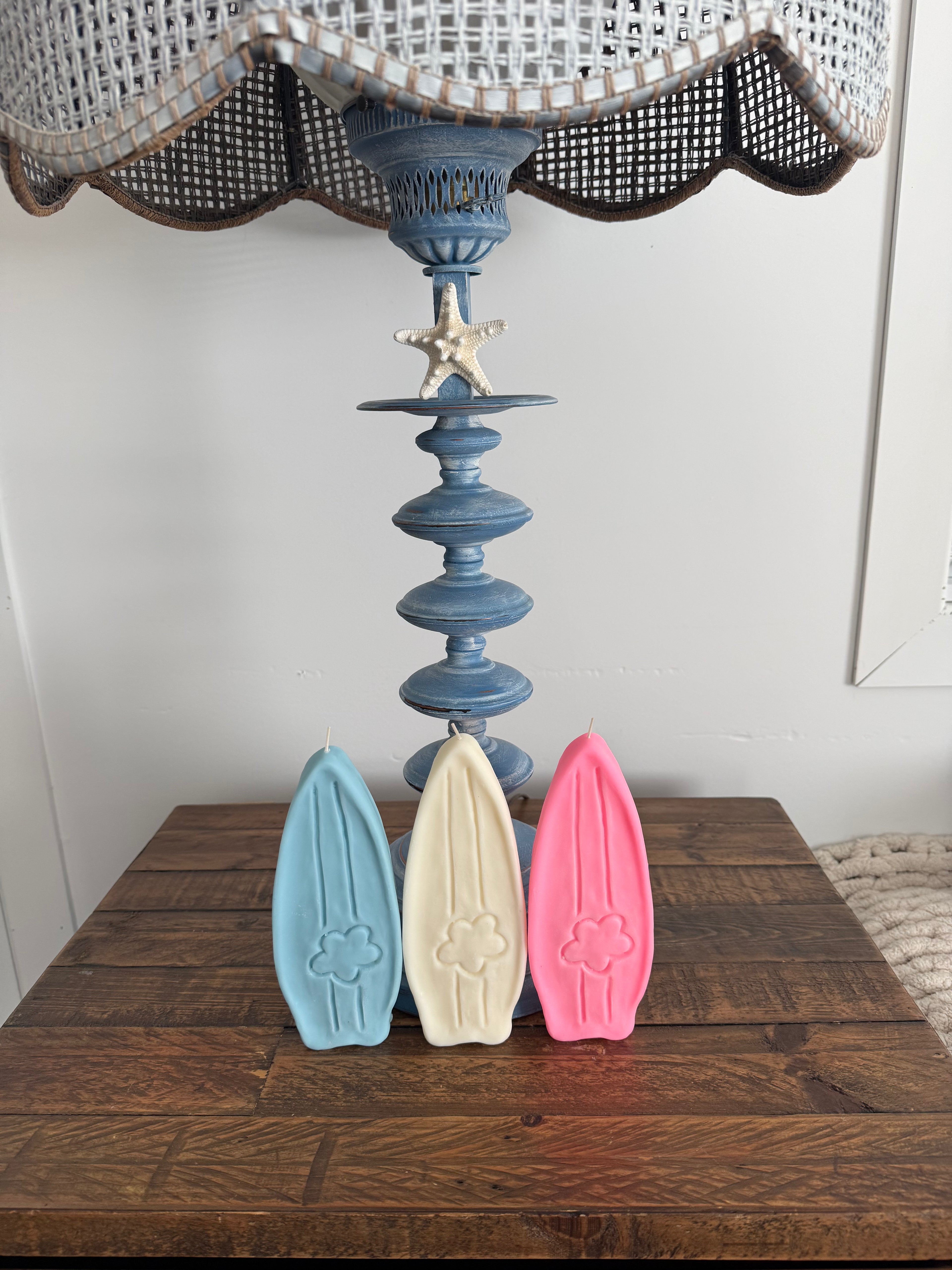 Surfboard Candle Set | Coastal Beach Decor Candle | Summer Surf Aesthetic | Ocean Inspired Candle | Beach House Gift