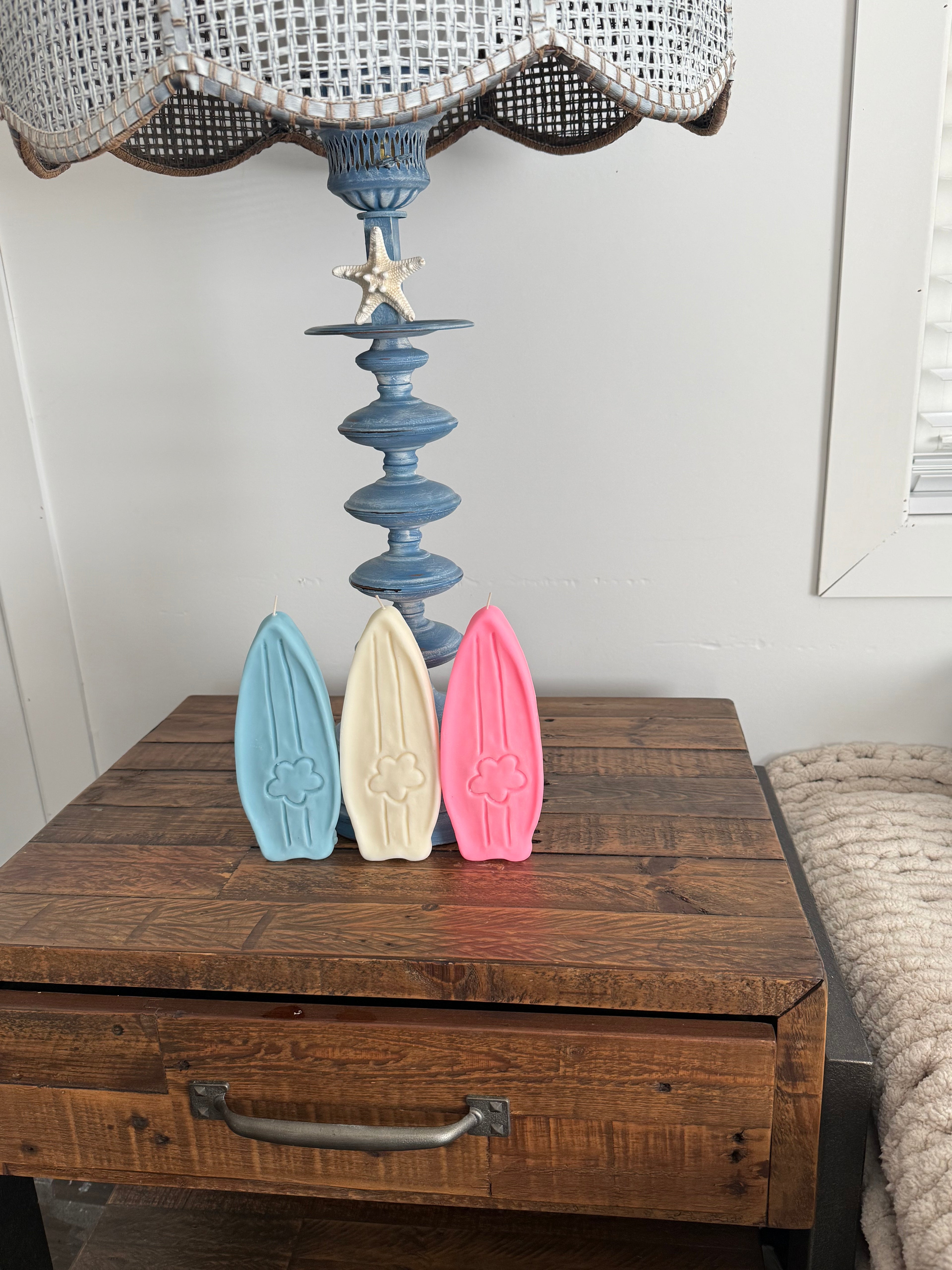 Surfboard Candle Set | Coastal Beach Decor Candle | Summer Surf Aesthetic | Ocean Inspired Candle | Beach House Gift