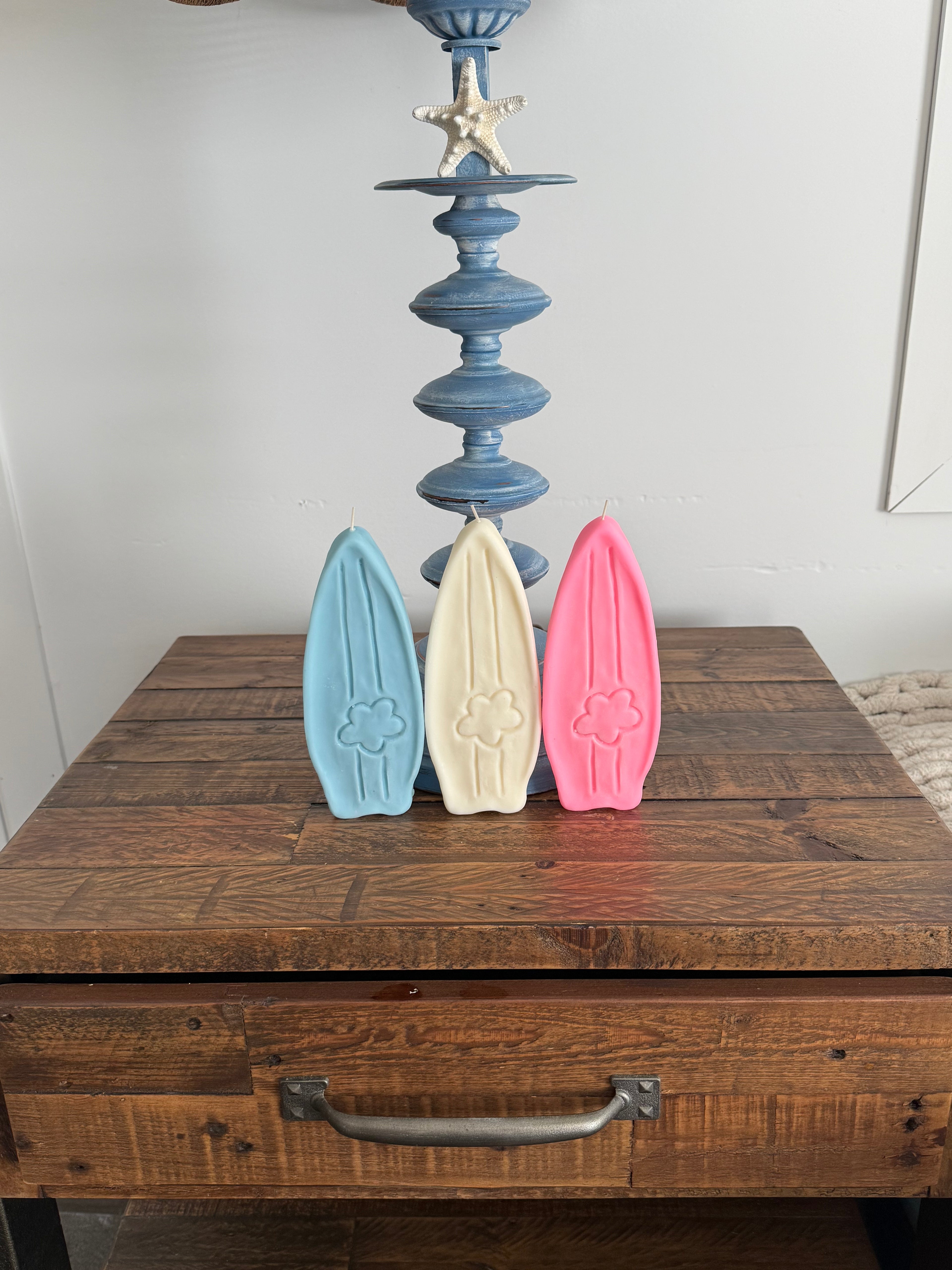 Surfboard Candle Set | Coastal Beach Decor Candle | Summer Surf Aesthetic | Ocean Inspired Candle | Beach House Gift