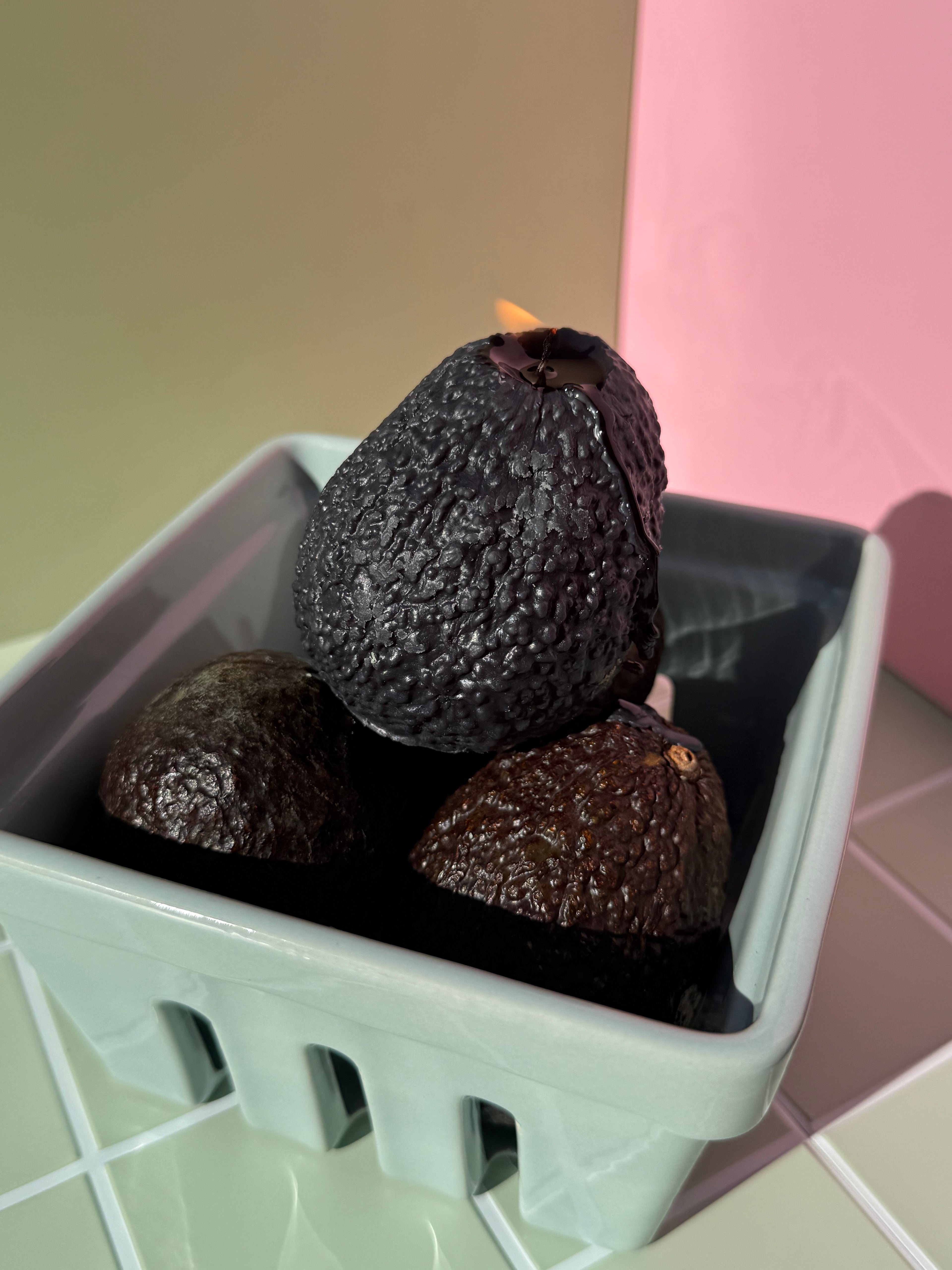 Avocado Candle | Handmade Beeswax Fruit Candle | Natural Home Decor & Gift
