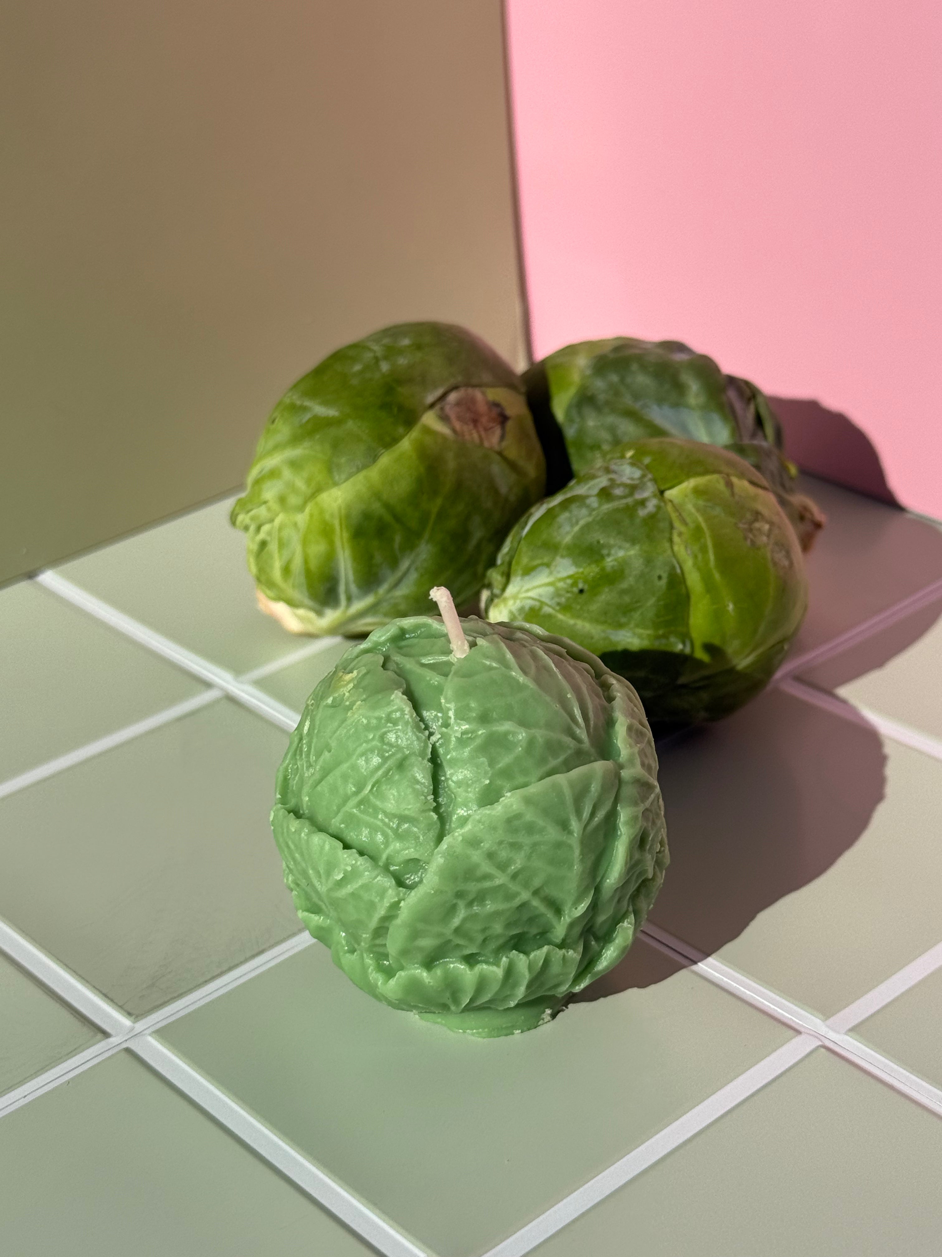 Brussels Sprout Candle | Funny Food Candle | Realistic Vegetable Candle | Kitchen Decor | Unique Gift | Handmade in Canada