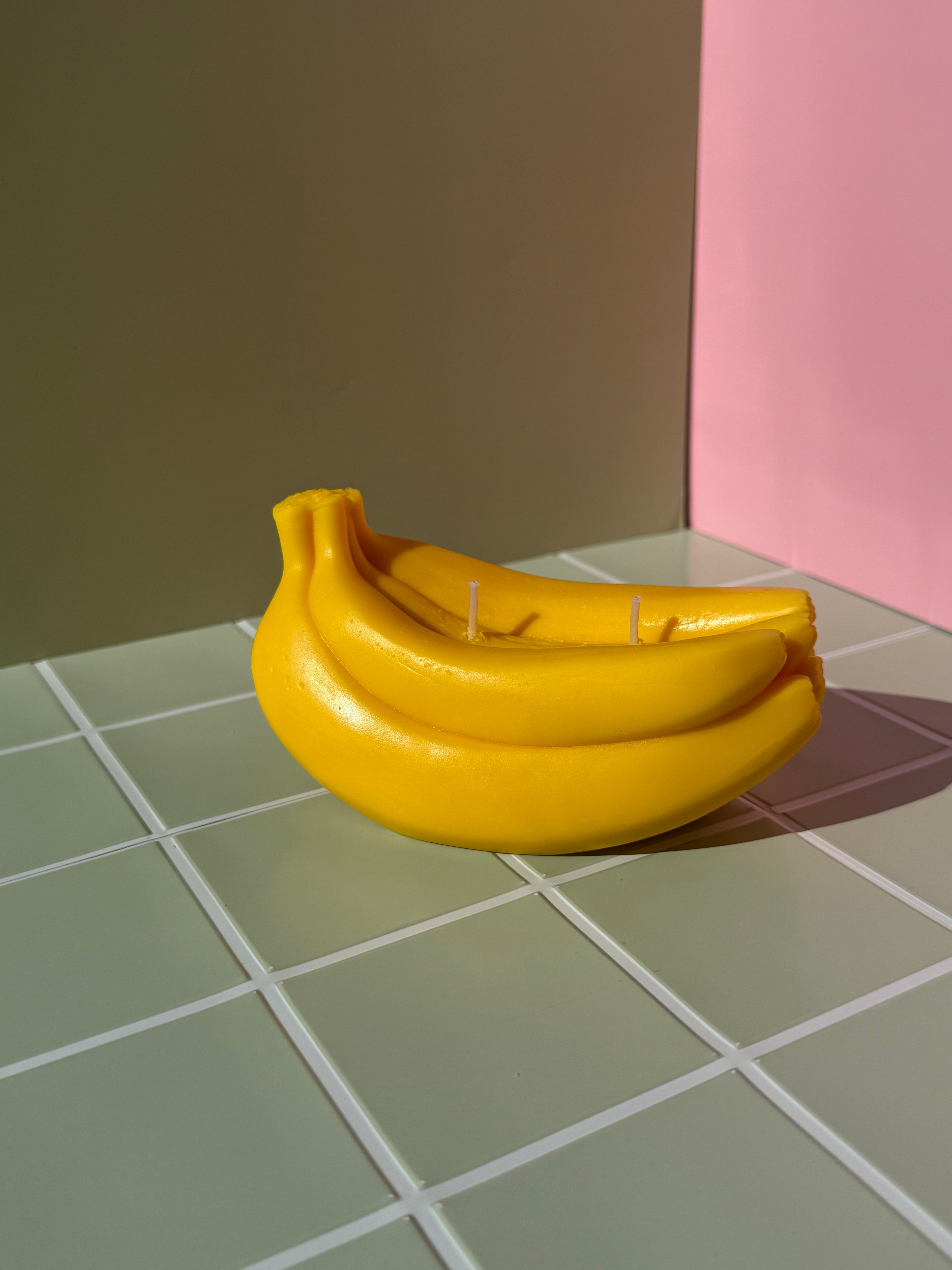 Banana Bunch Candle: Handcrafted Beeswax Funny Food Candle