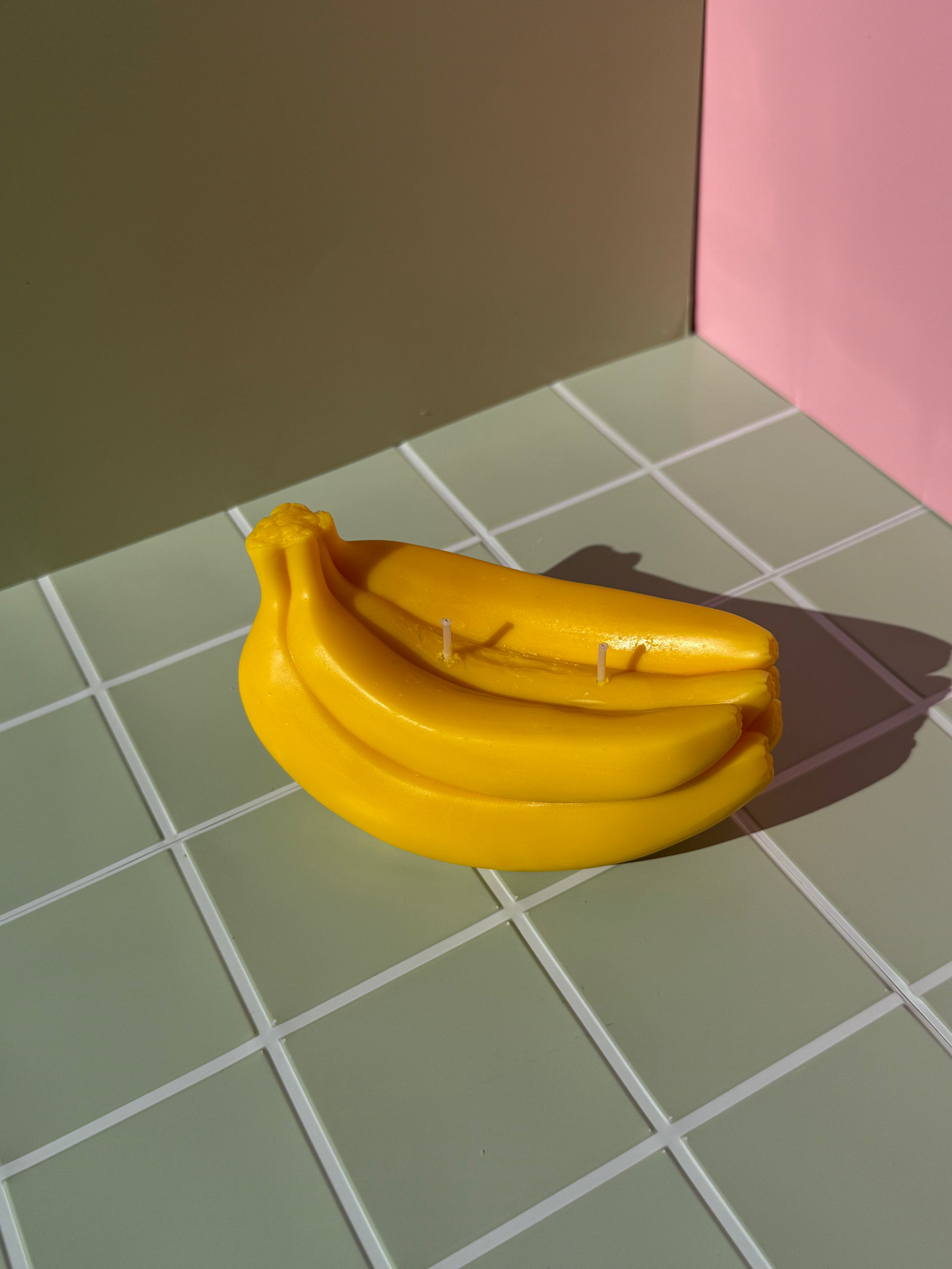 Banana Bunch Candle: Handcrafted Beeswax Funny Food Candle