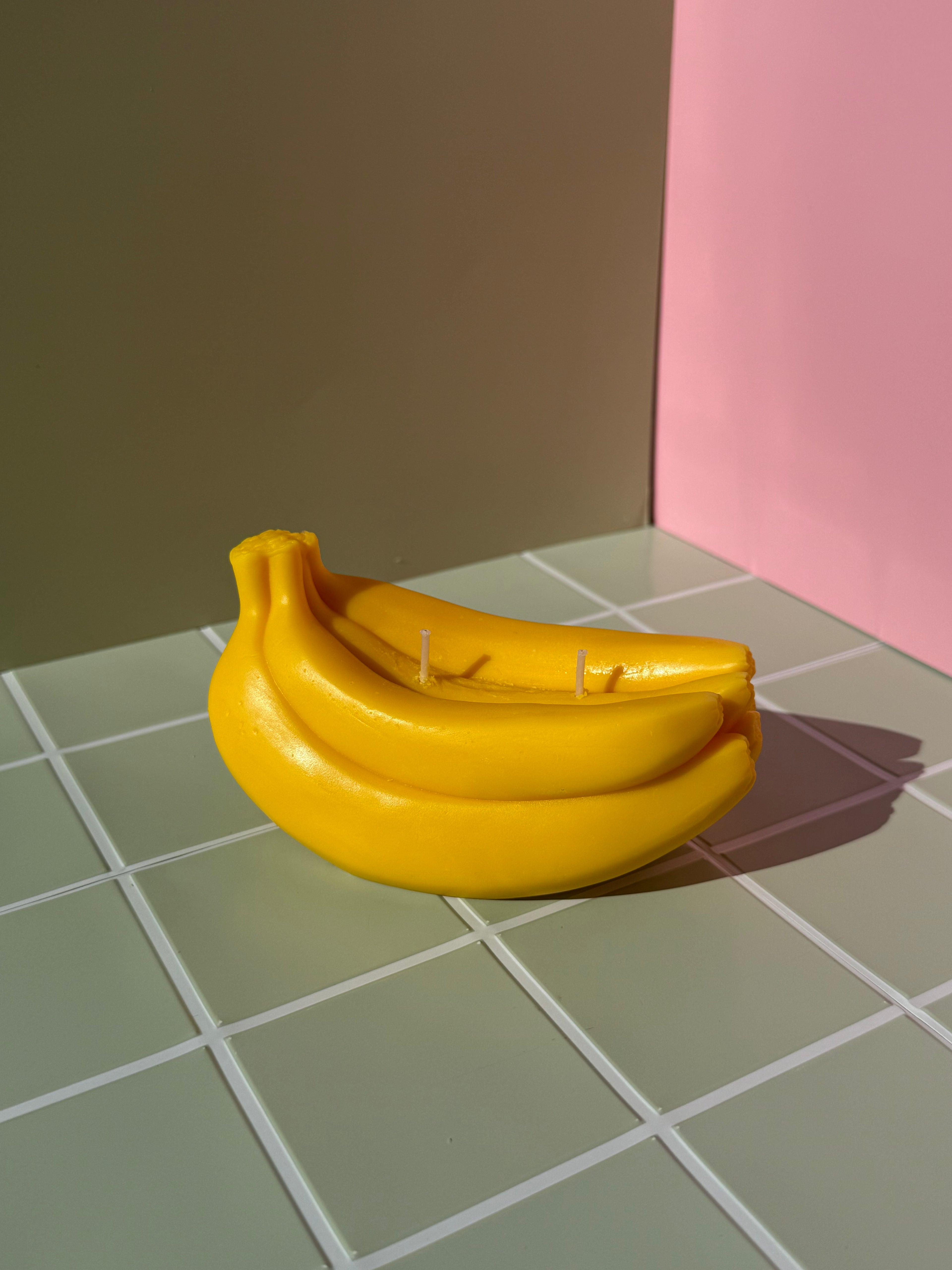 Banana Bunch Candle: Handcrafted Beeswax Funny Food Candle
