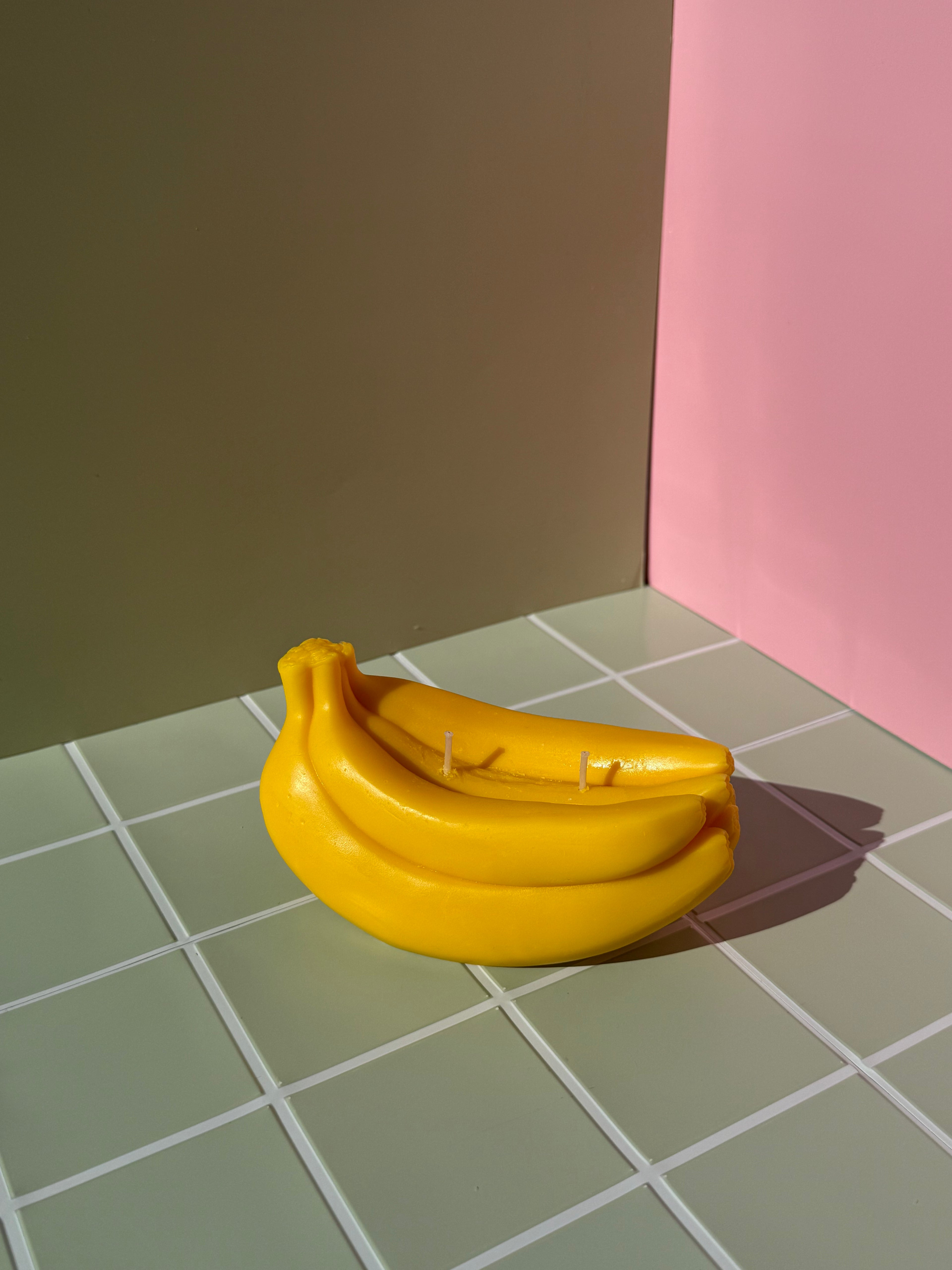 Banana Bunch Candle: Handcrafted Beeswax Funny Food Candle