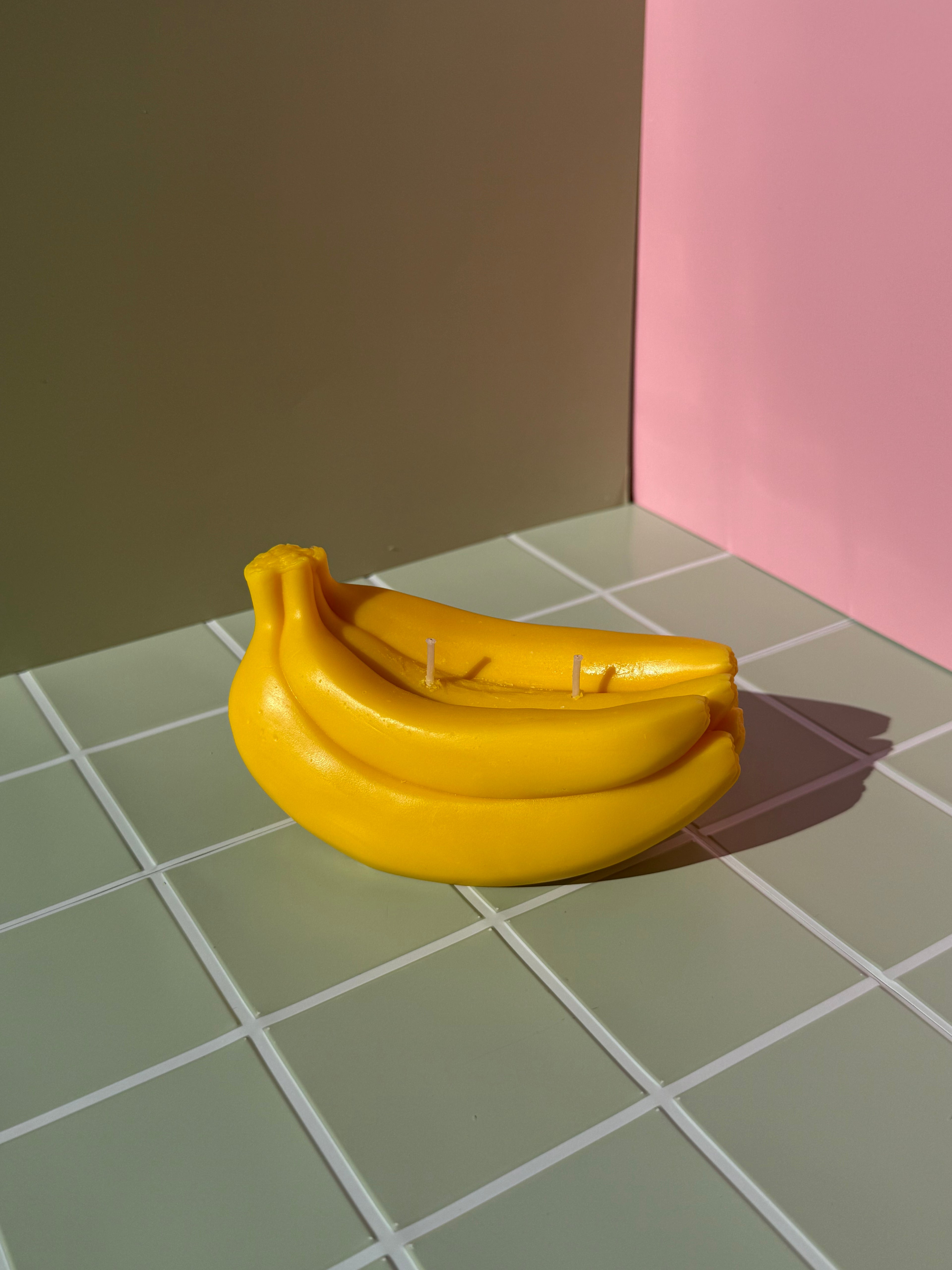 Banana Bunch Candle: Handcrafted Beeswax Funny Food Candle