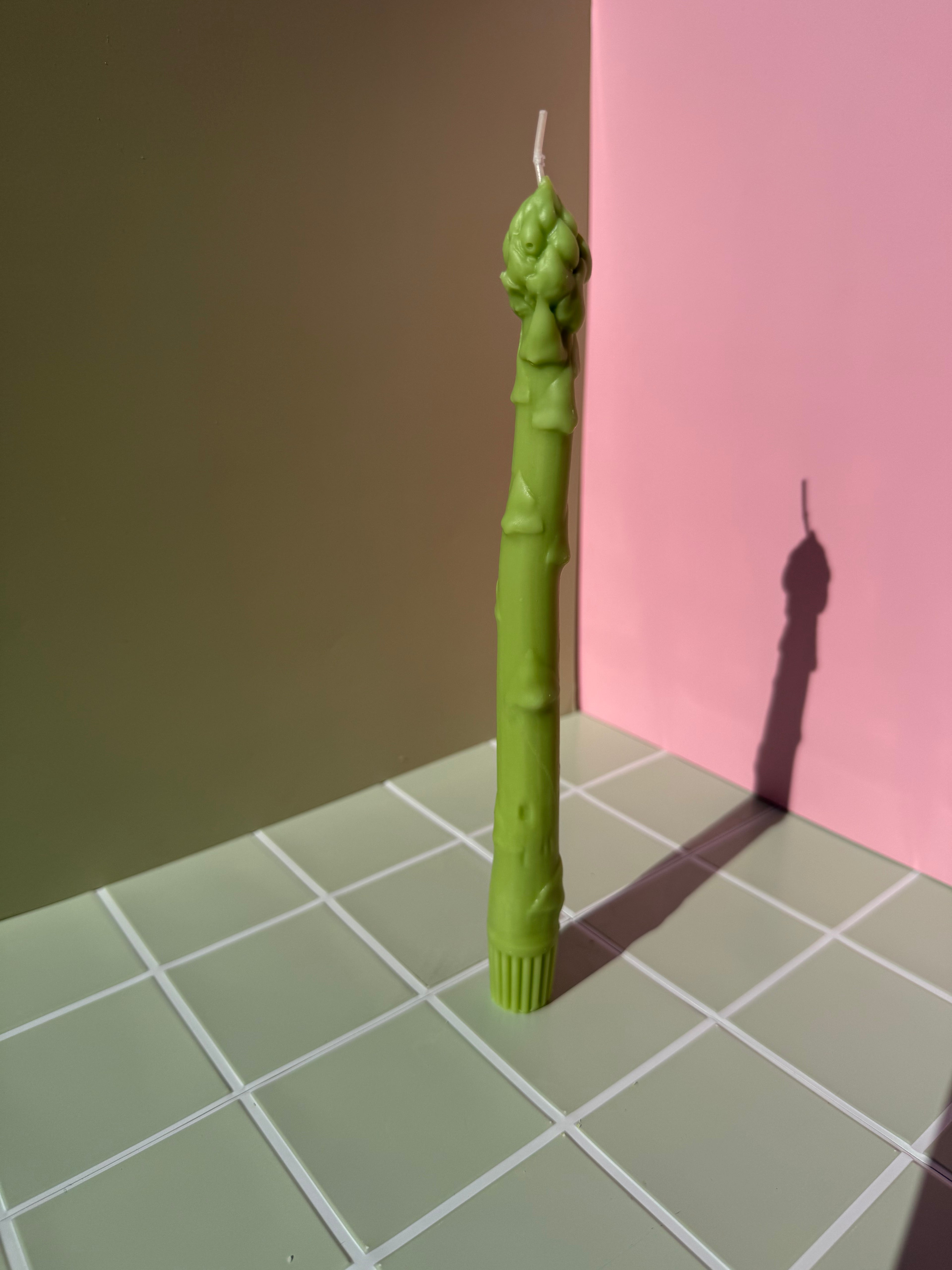 Asparagus Pillar Beeswax Candle – Handmade Botanical Candle | Natural Beeswax Decor | Vegetable-Inspired Candle | Unique Gift Idea