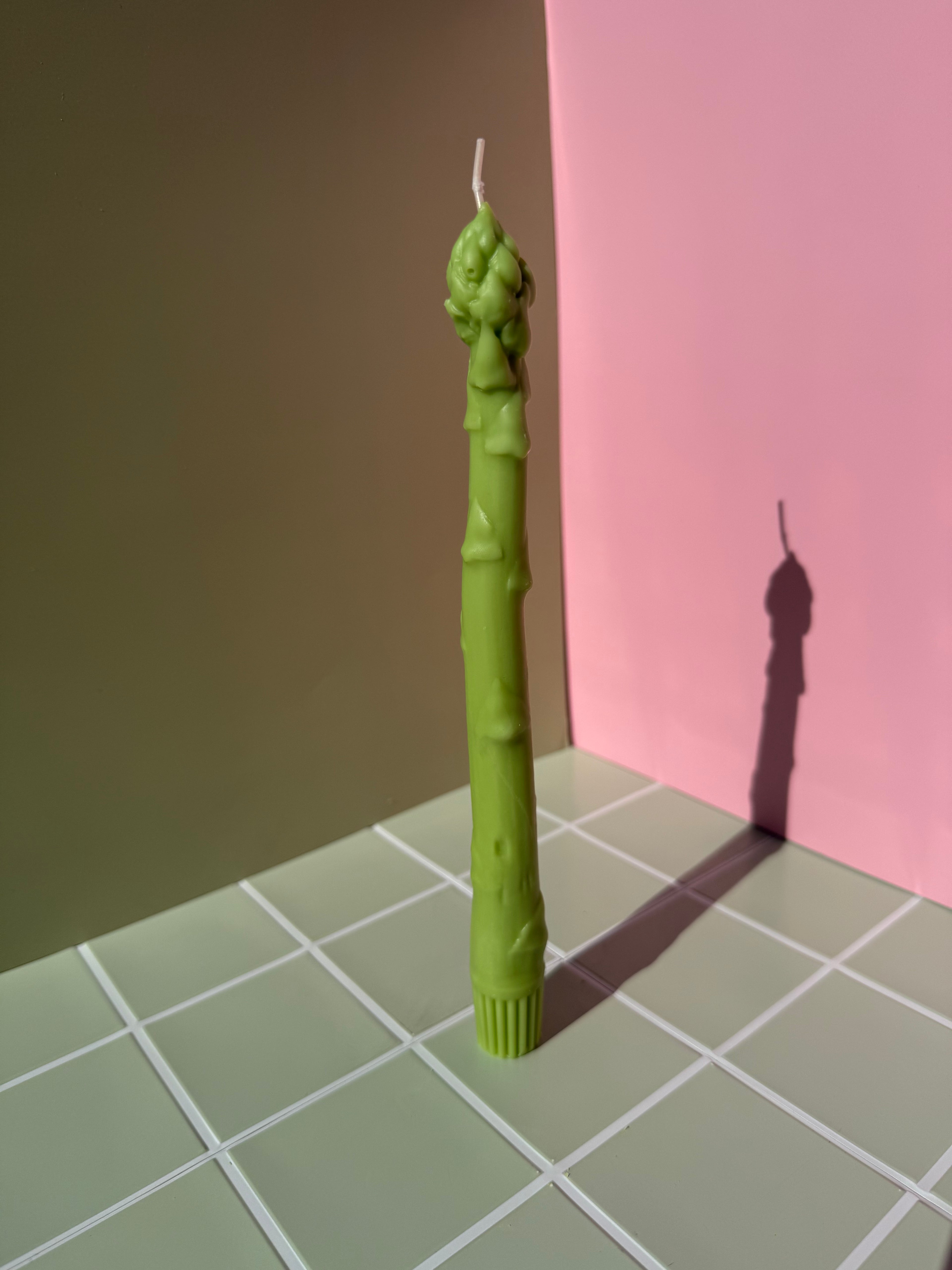 Asparagus Pillar Beeswax Candle – Handmade Botanical Candle | Natural Beeswax Decor | Vegetable-Inspired Candle | Unique Gift Idea