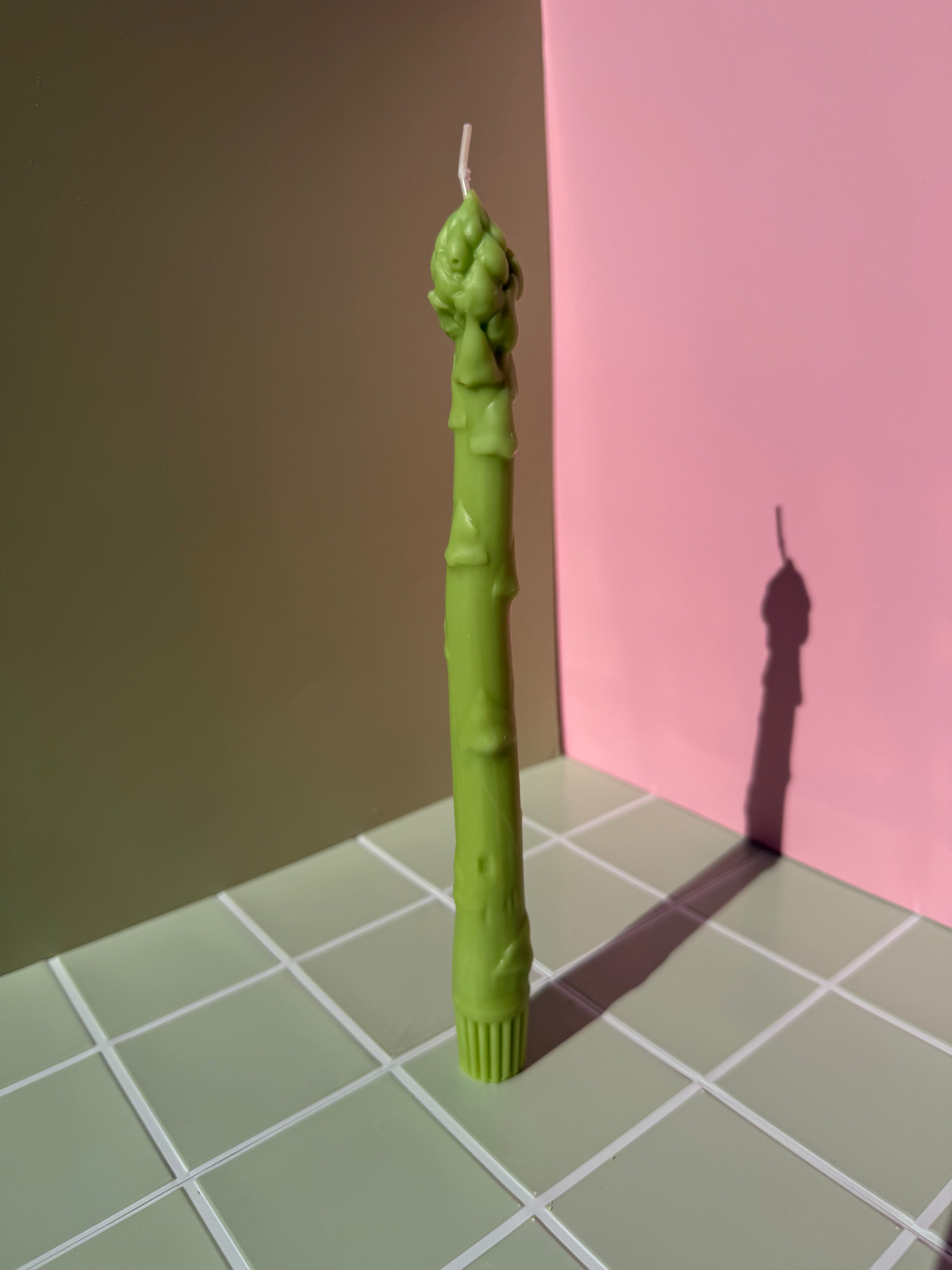 Asparagus Pillar Beeswax Candle – Handmade Botanical Candle | Natural Beeswax Decor | Vegetable-Inspired Candle | Unique Gift Idea