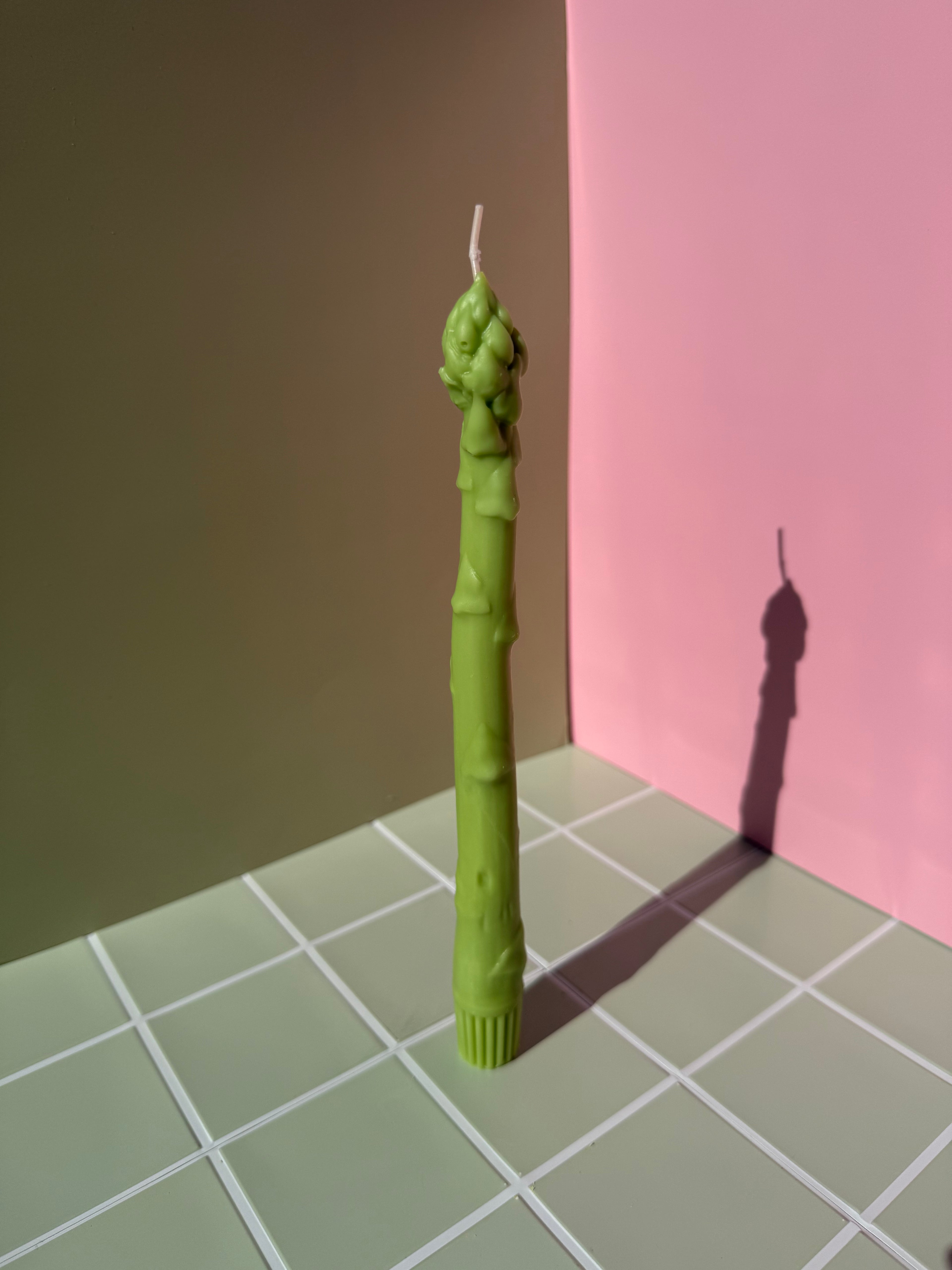 Asparagus Pillar Beeswax Candle – Handmade Botanical Candle | Natural Beeswax Decor | Vegetable-Inspired Candle | Unique Gift Idea