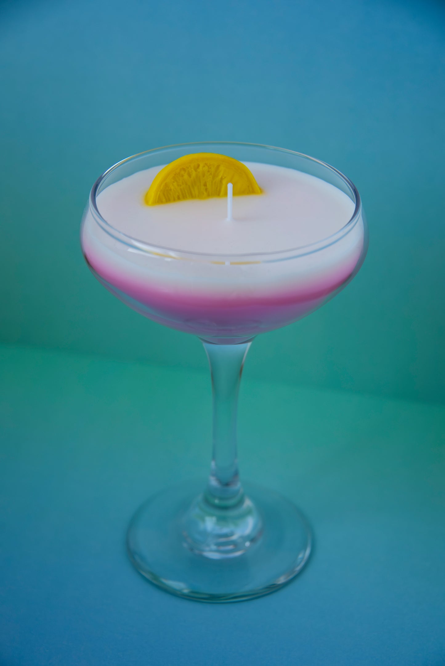 Pink Lady Martini Candle Tall Coupe