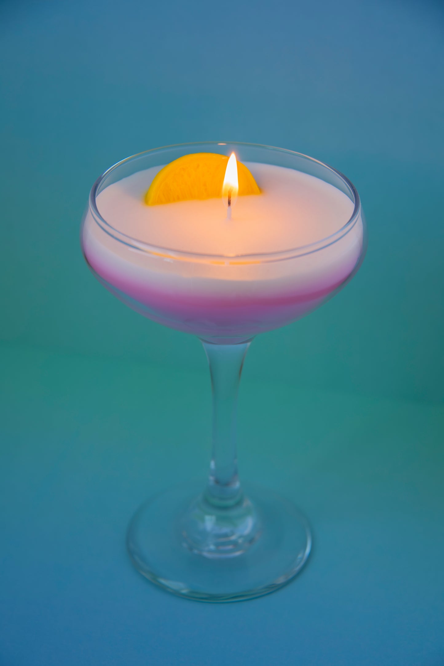 Pink Lady Martini Candle Tall Coupe