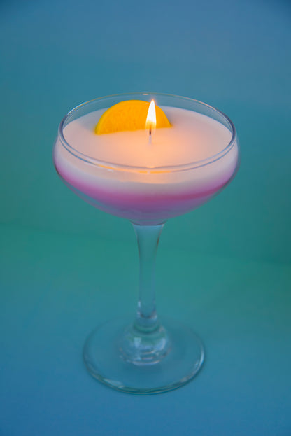 Pink Lady Martini Candle Tall Coupe