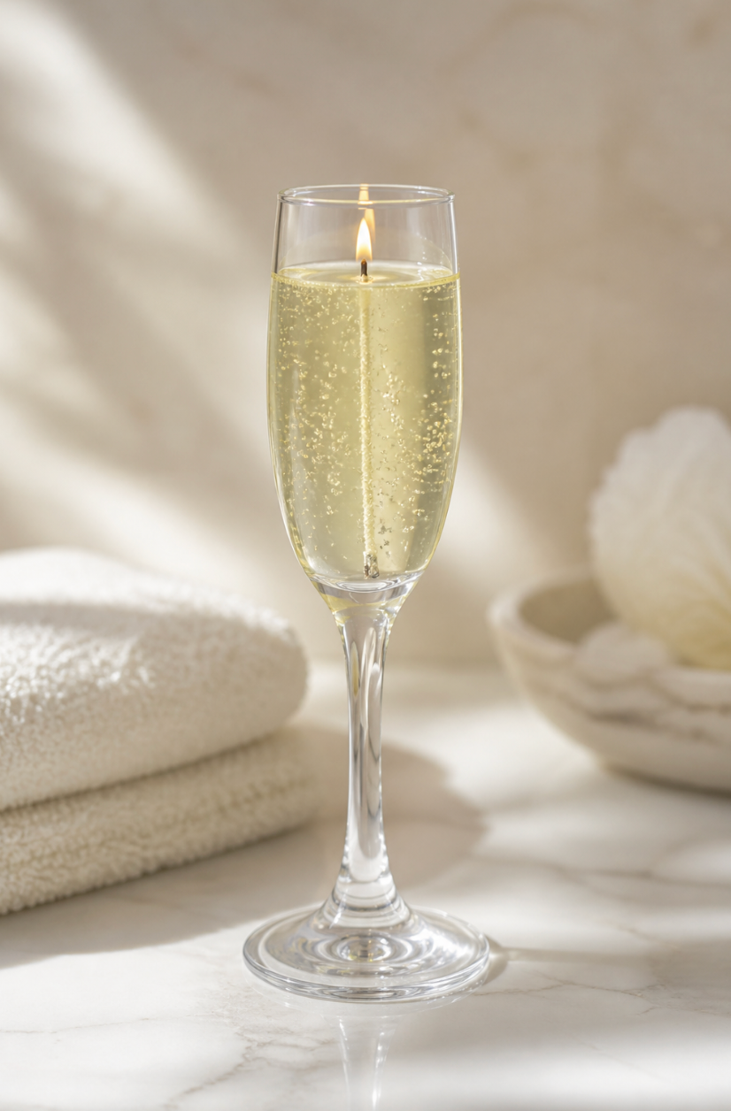 Champagne Glass Candle