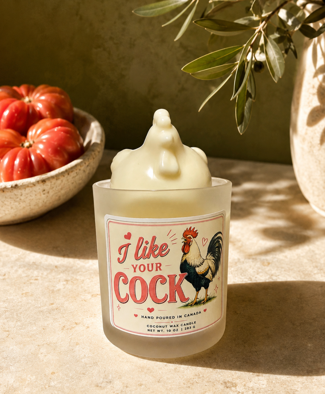 Funny Rooster Candle, I Like Your Cock Candle, Chicken Candle, Funny Gag Gift, 10 oz Coconut Wax Candle, Farmhouse Gift, Adult Humor Gift