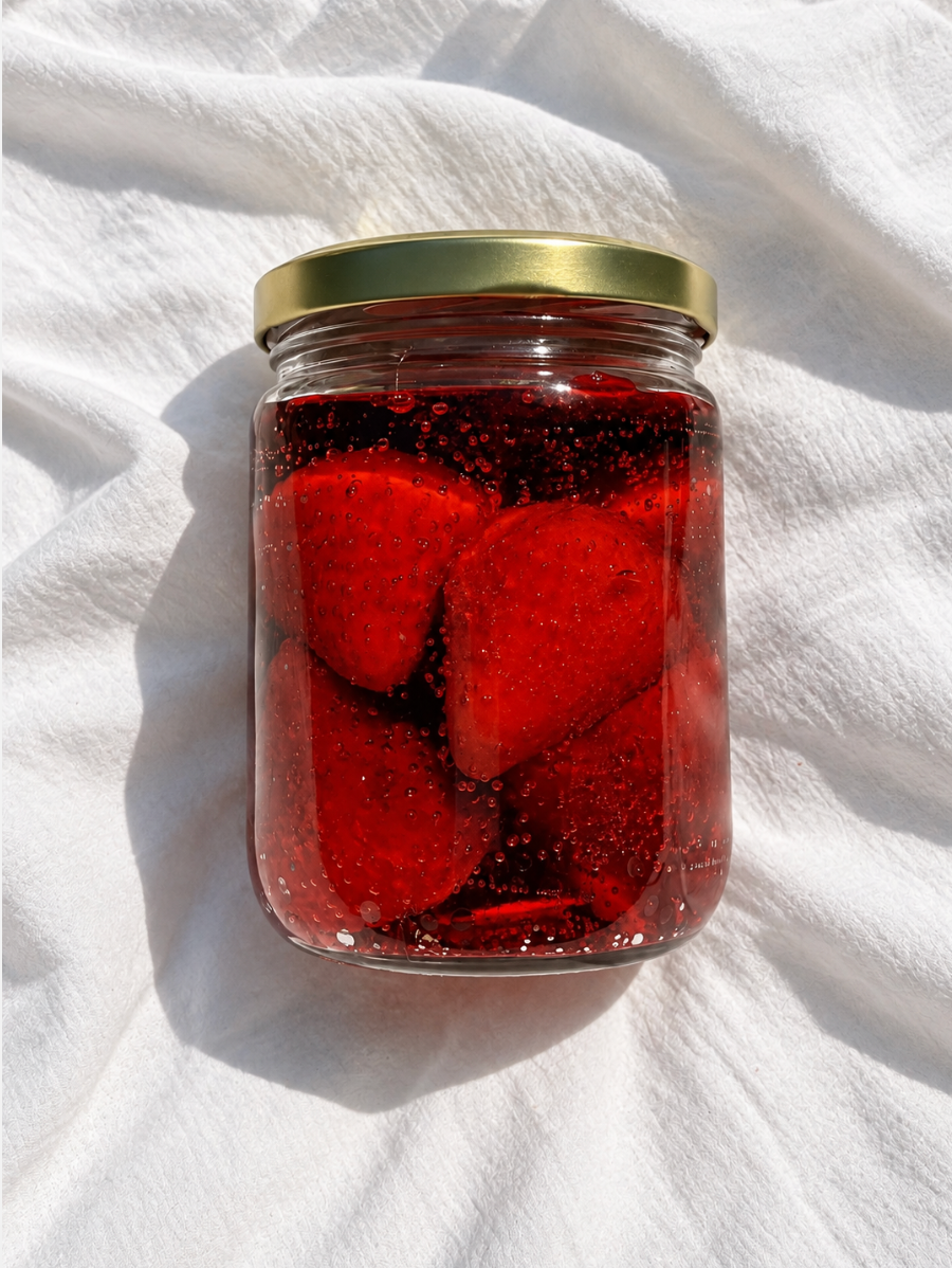 Strawberry Jam Candle | Realistic Jam Jar Candle | Strawberry Candle | Food Candle | Unique Gift | Kitchen Decor | Fruit Candle