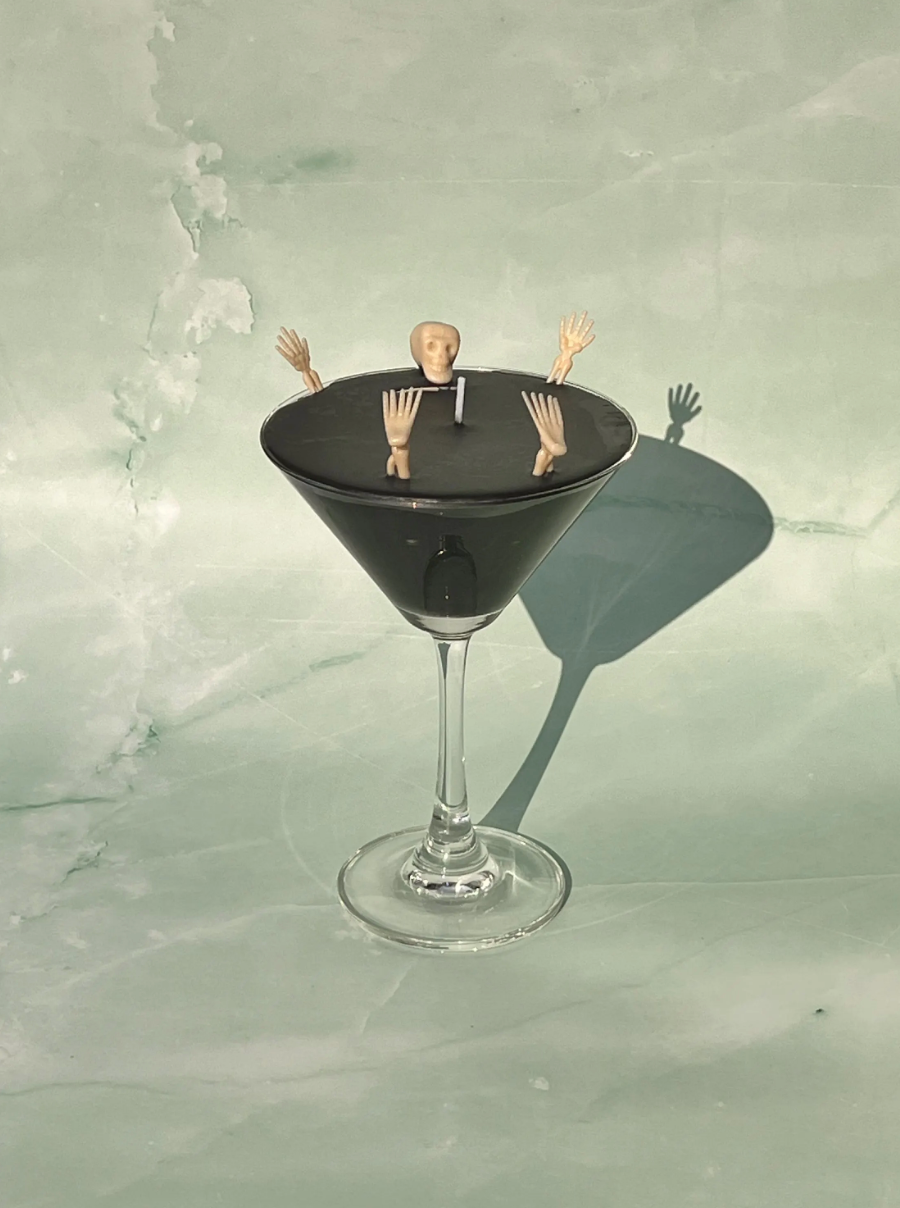 Skeleton Martini Candle