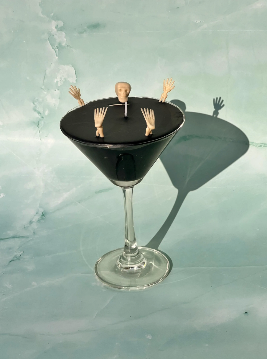 Skeleton Martini Candle