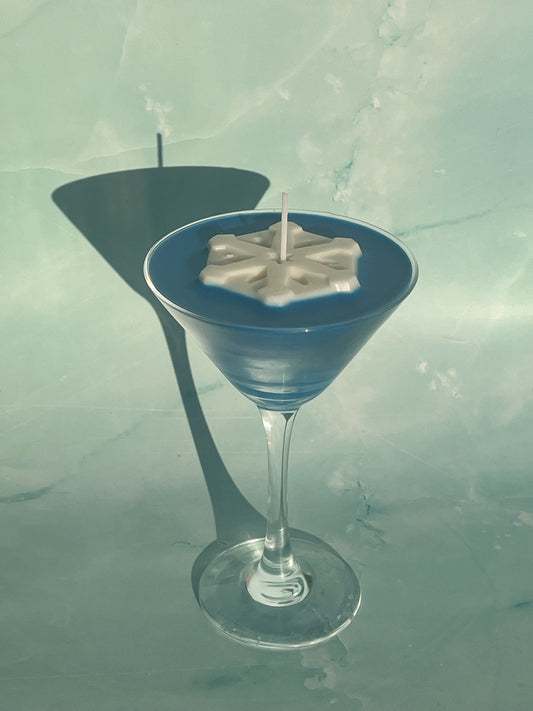 Snowflake Christmas Martini Candle