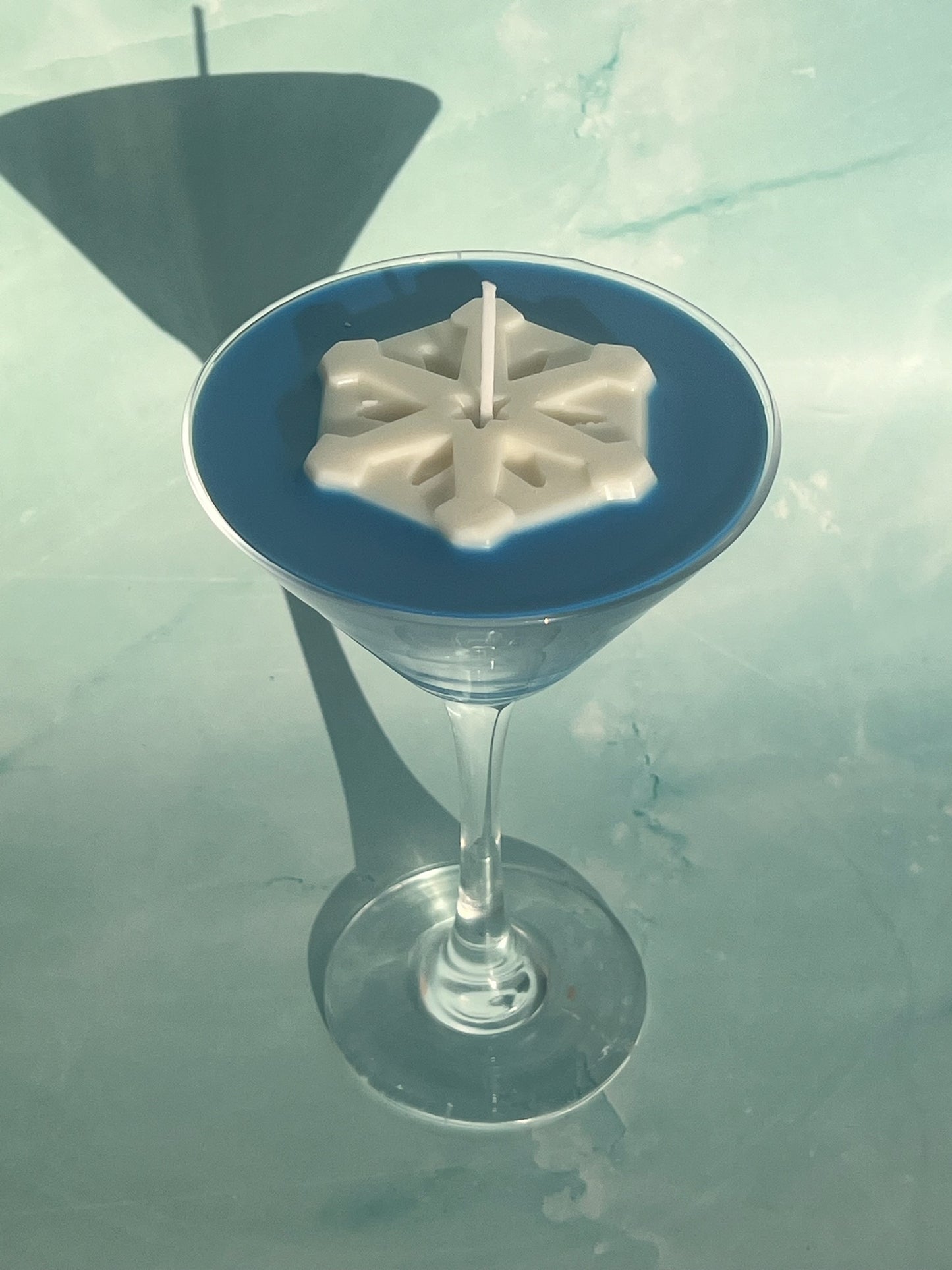 Snowflake Christmas Martini Candle