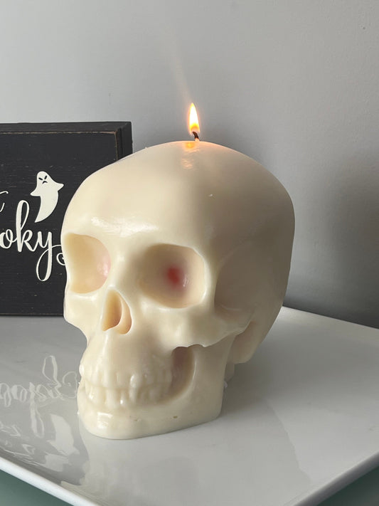 Giant Life-Sized Bleeding Skull Candle / Halloween Candle / Skeleton / 48 Hour Burning Time / Life-Like / Realistic Candle / Skull Candle