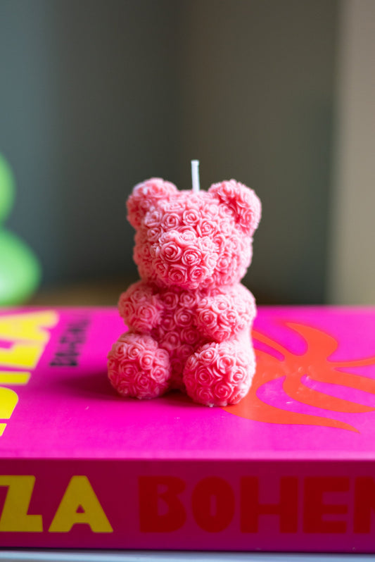Rose Bear Candle