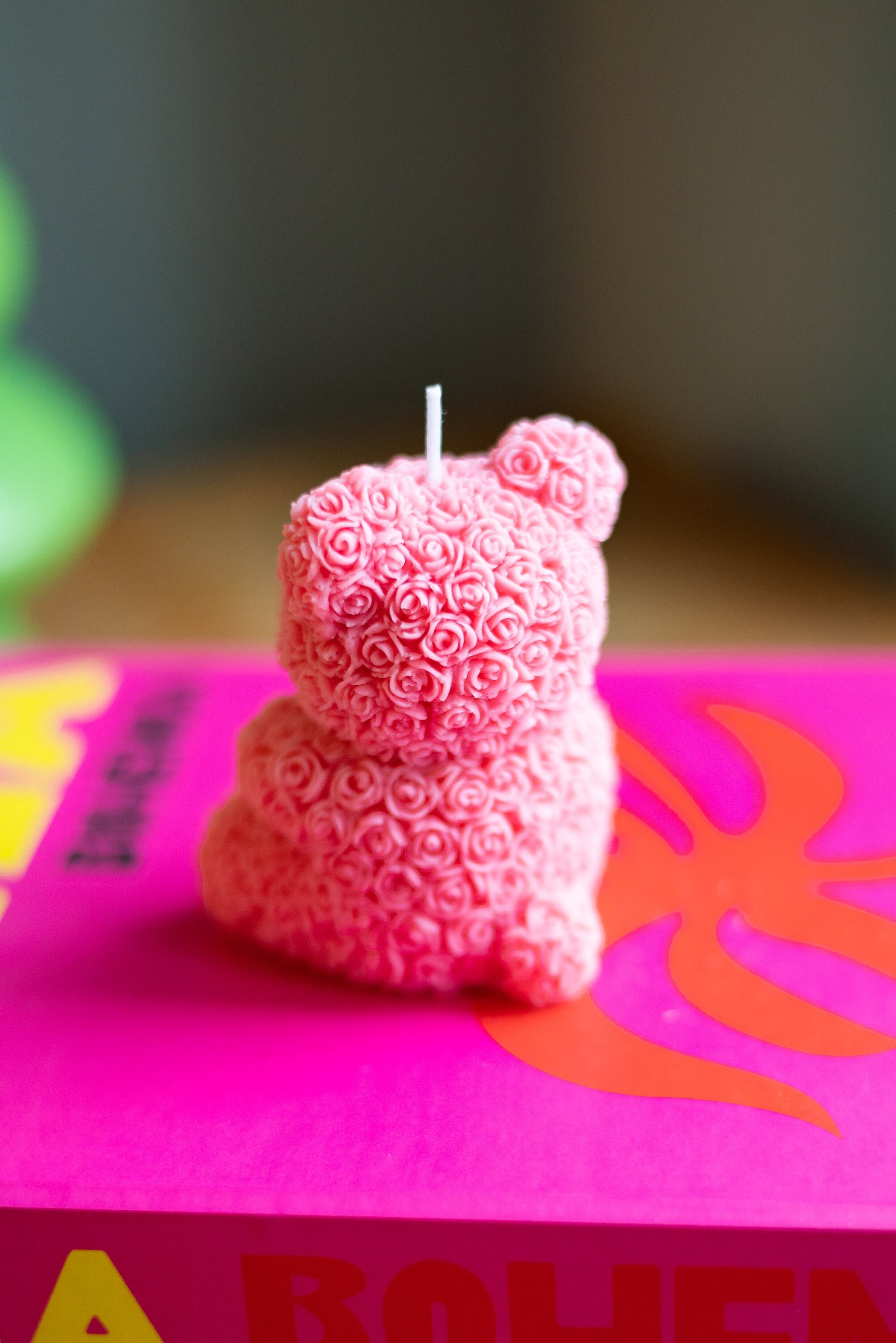 Rose Bear Candle