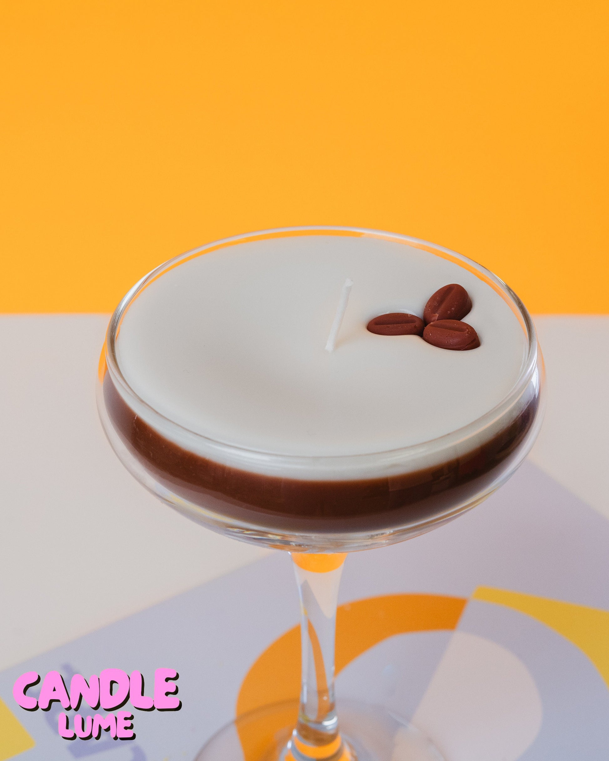 Espresso Martini Candle Tall Stem Coupe Glass
