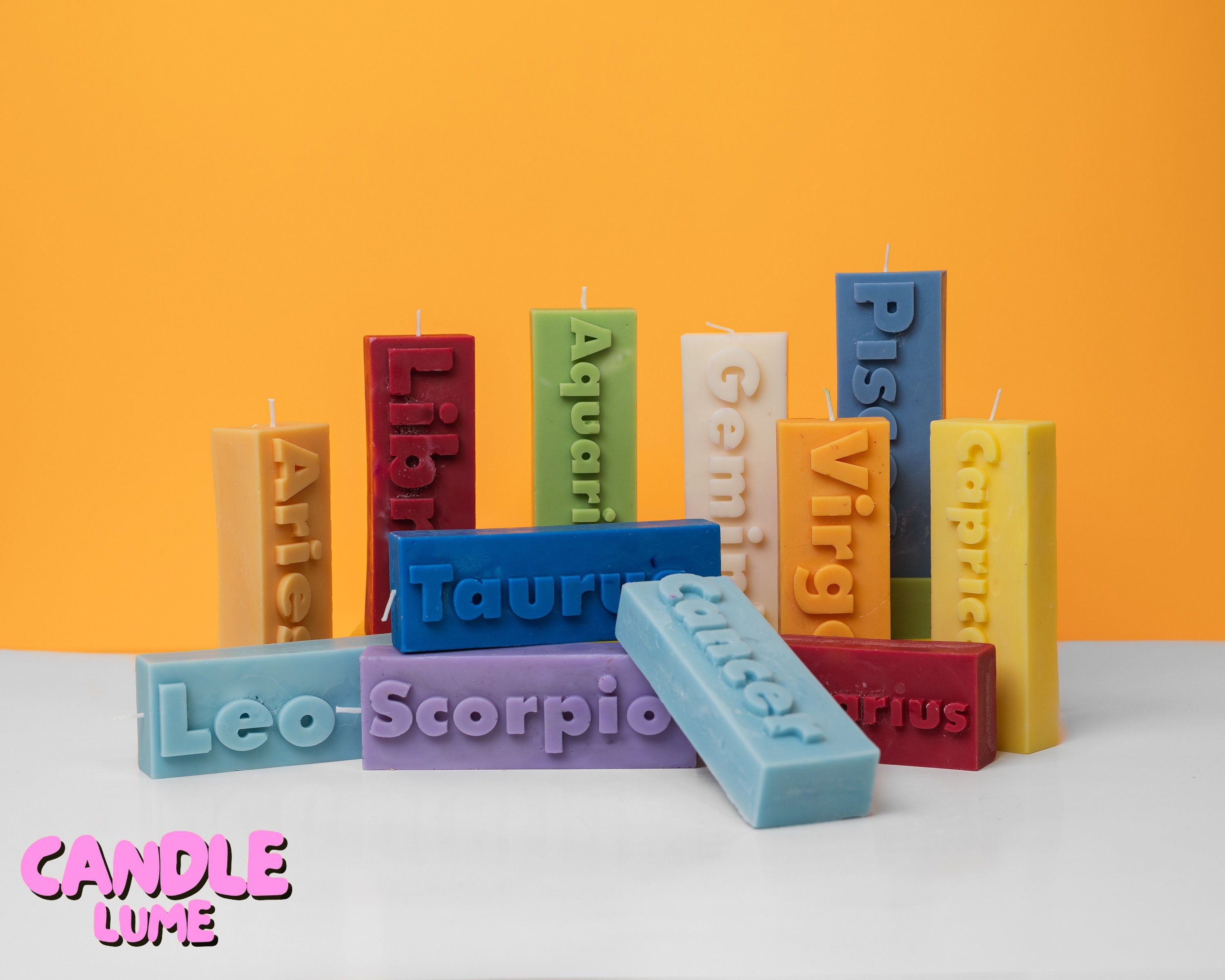 Zodiac Pillar Candles / Astrology /Leo/ Virgo / Cancer / Aries / Gemini /Pisces / Libra / Capricorn / Sagittarius/ Taurus /aquarius /Scorpio